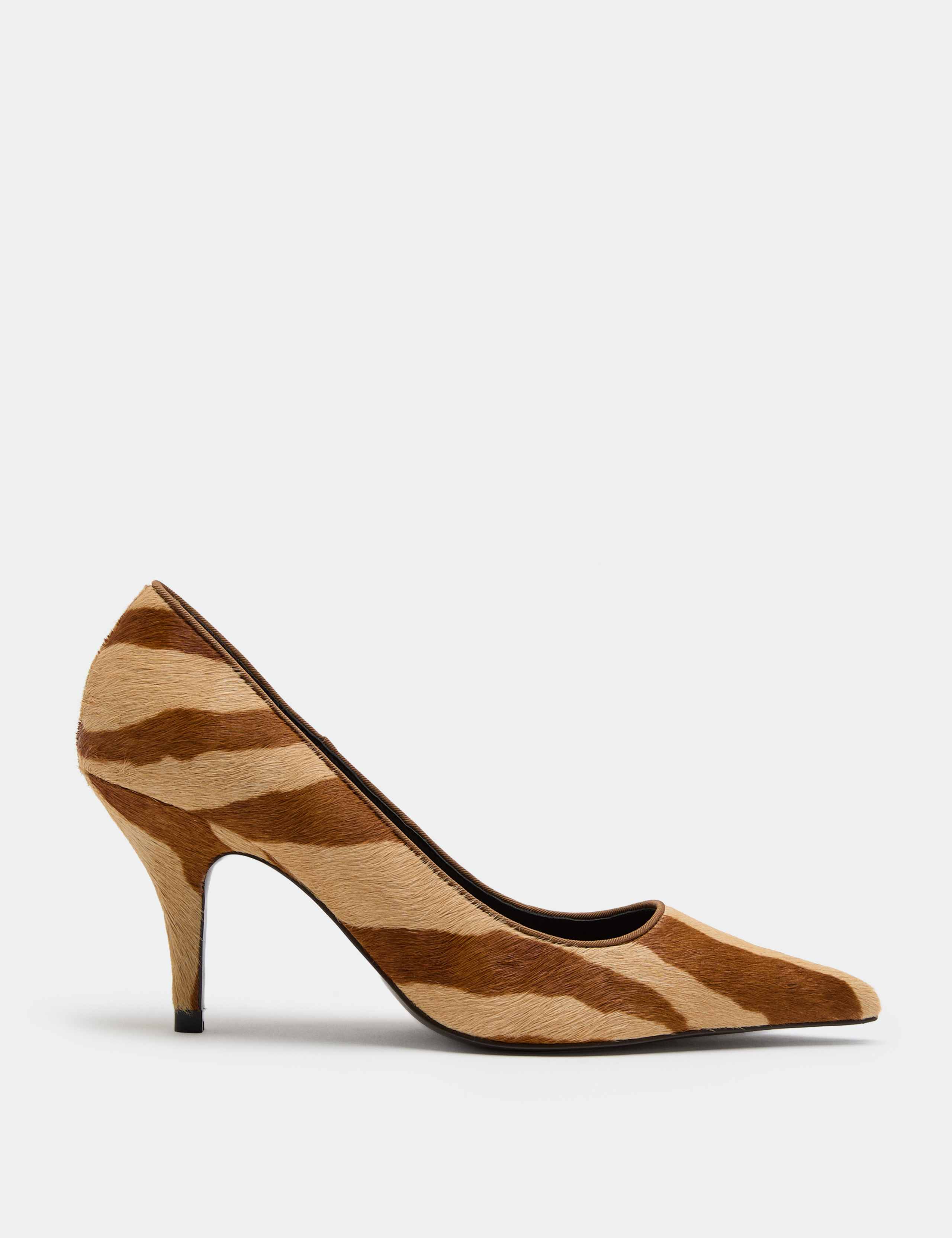Hair On Animal Print Stiletto Heel Court Shoes 2 of 3