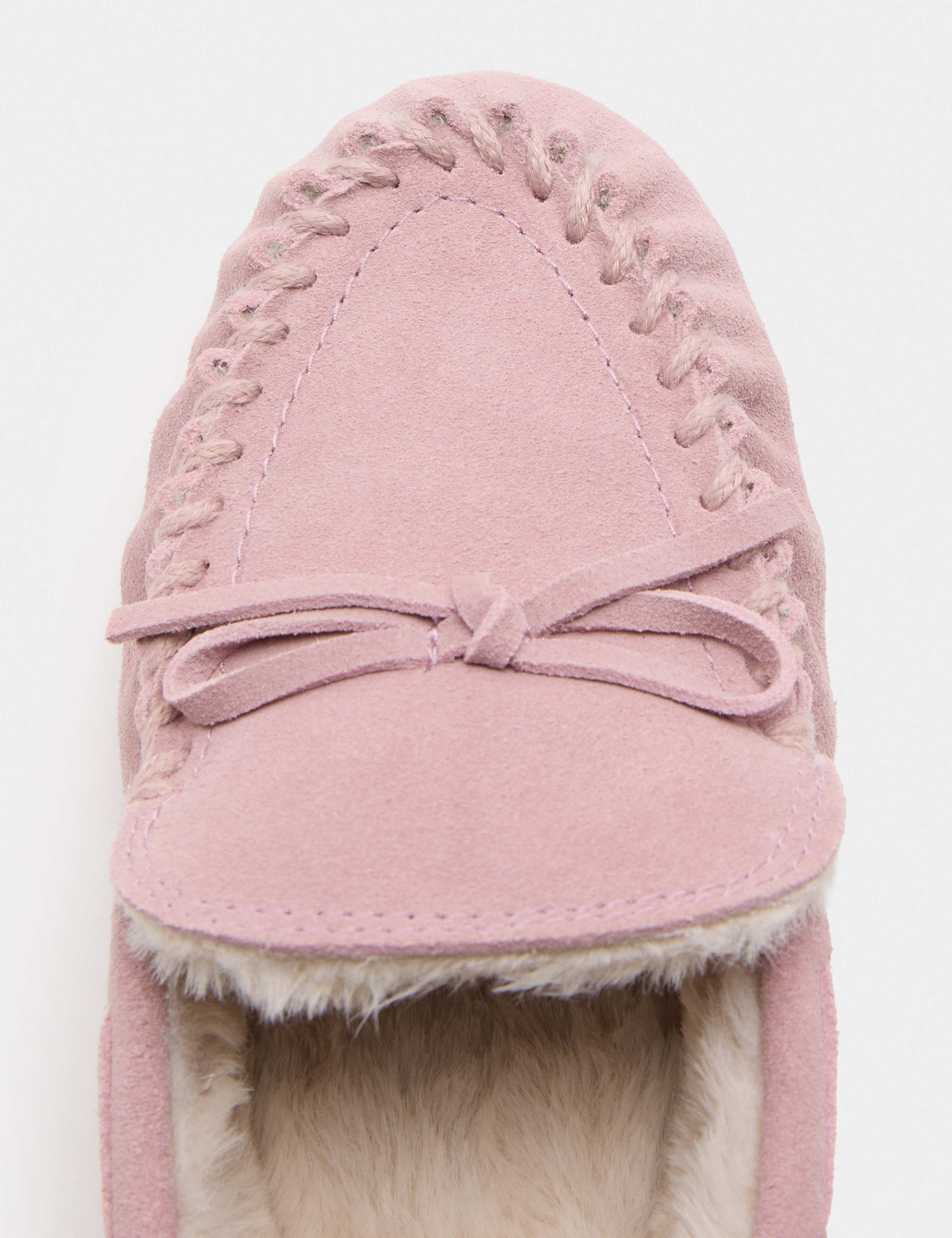 Suede Faux Fur Lined Moccasin Slippers 3 of 3