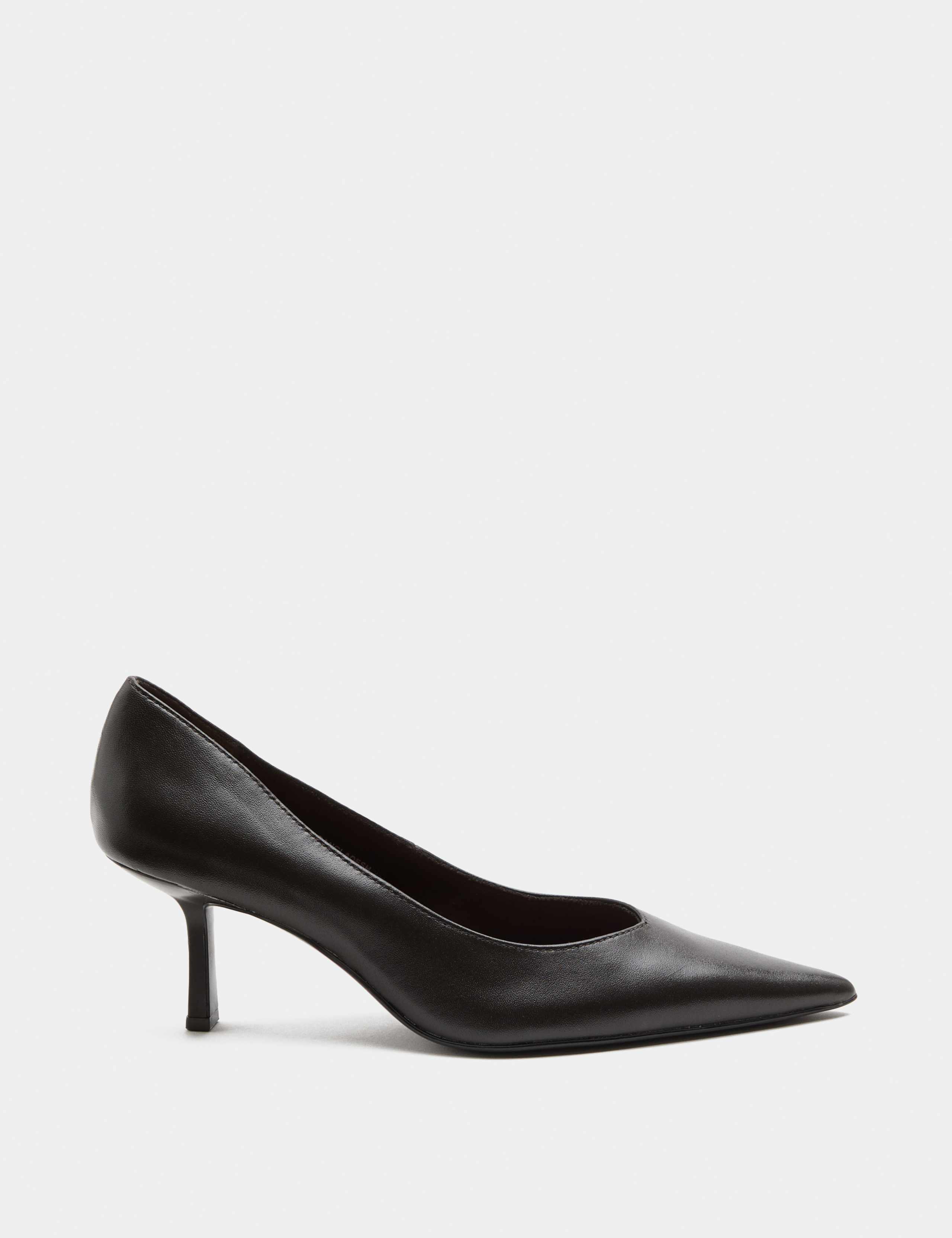 Leather Kitten Heel Pointed Court Shoes 2 of 3