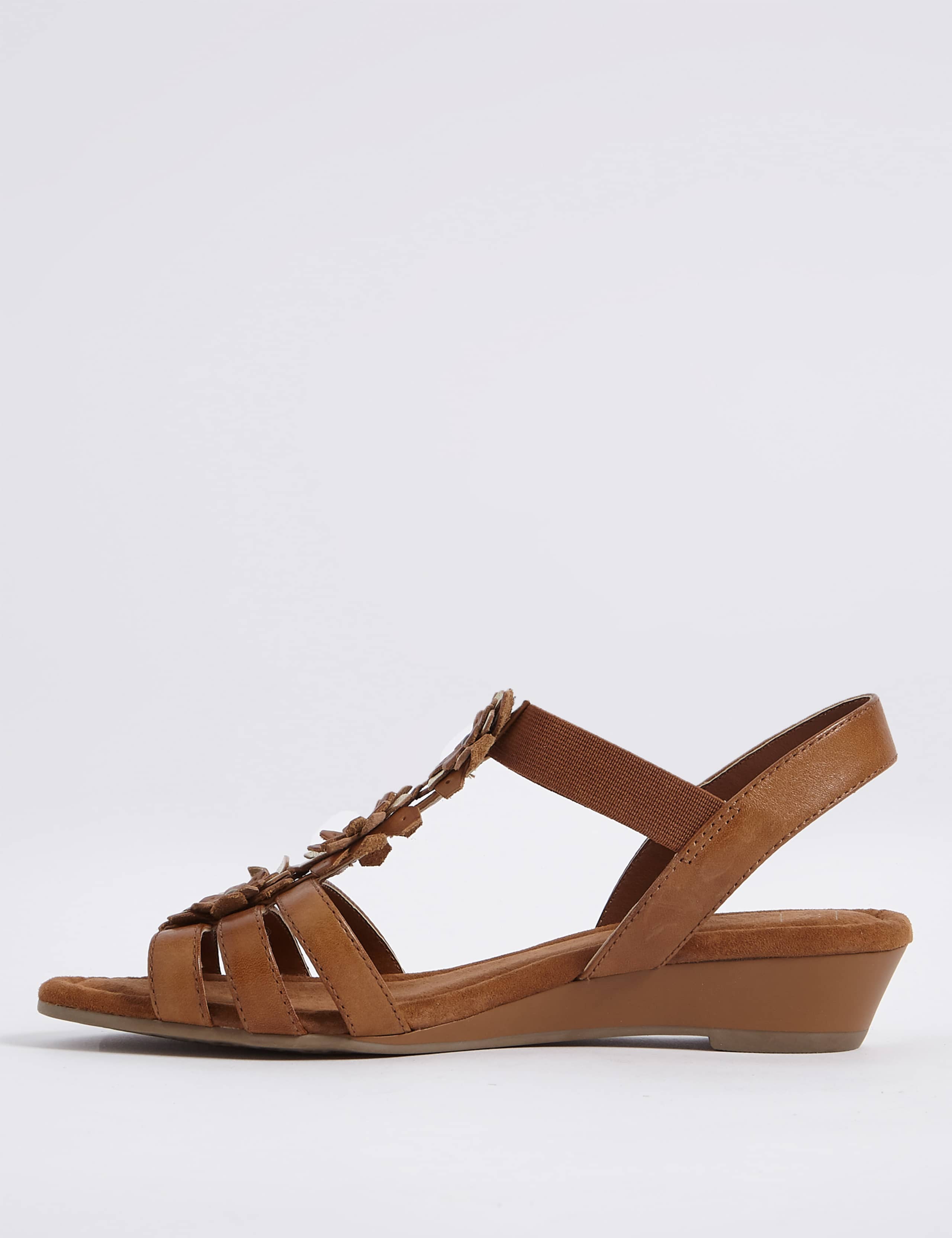 Wide Fit Leather Flower Sandals 5 of 6