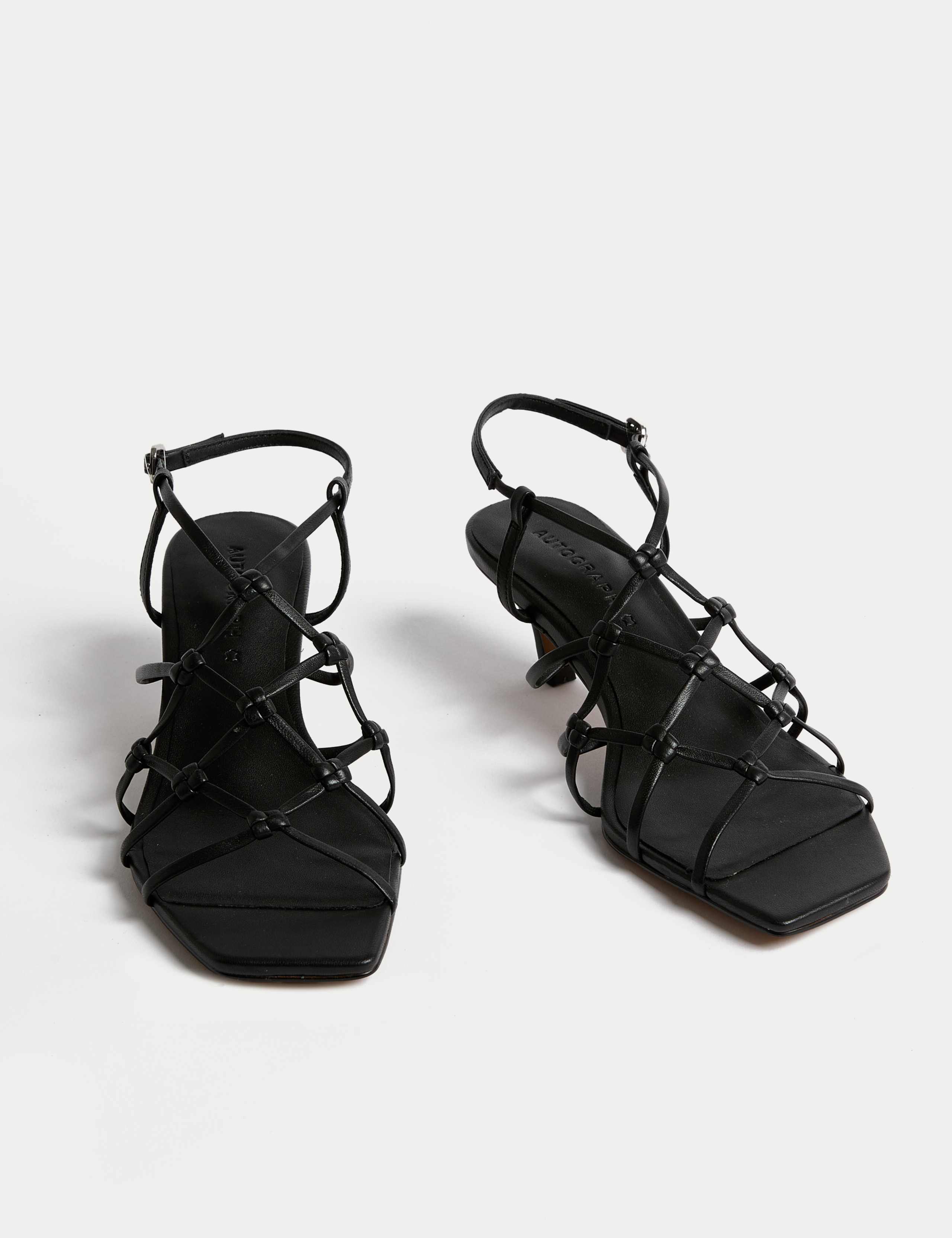 Leather Strappy Stiletto Heel Sandals 2 of 3