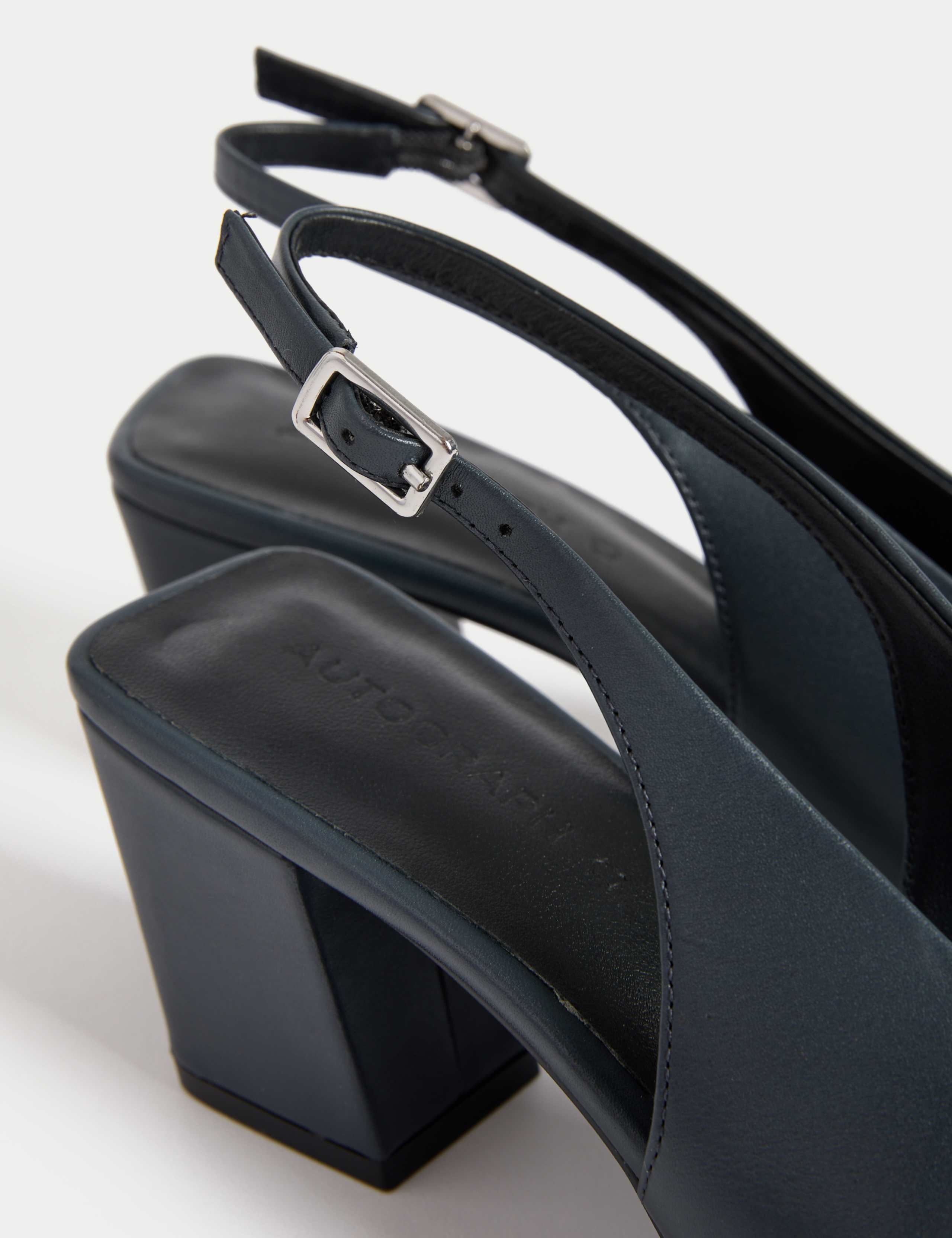 Leather Slingback Chisel Toe Court Shoes 3 of 3