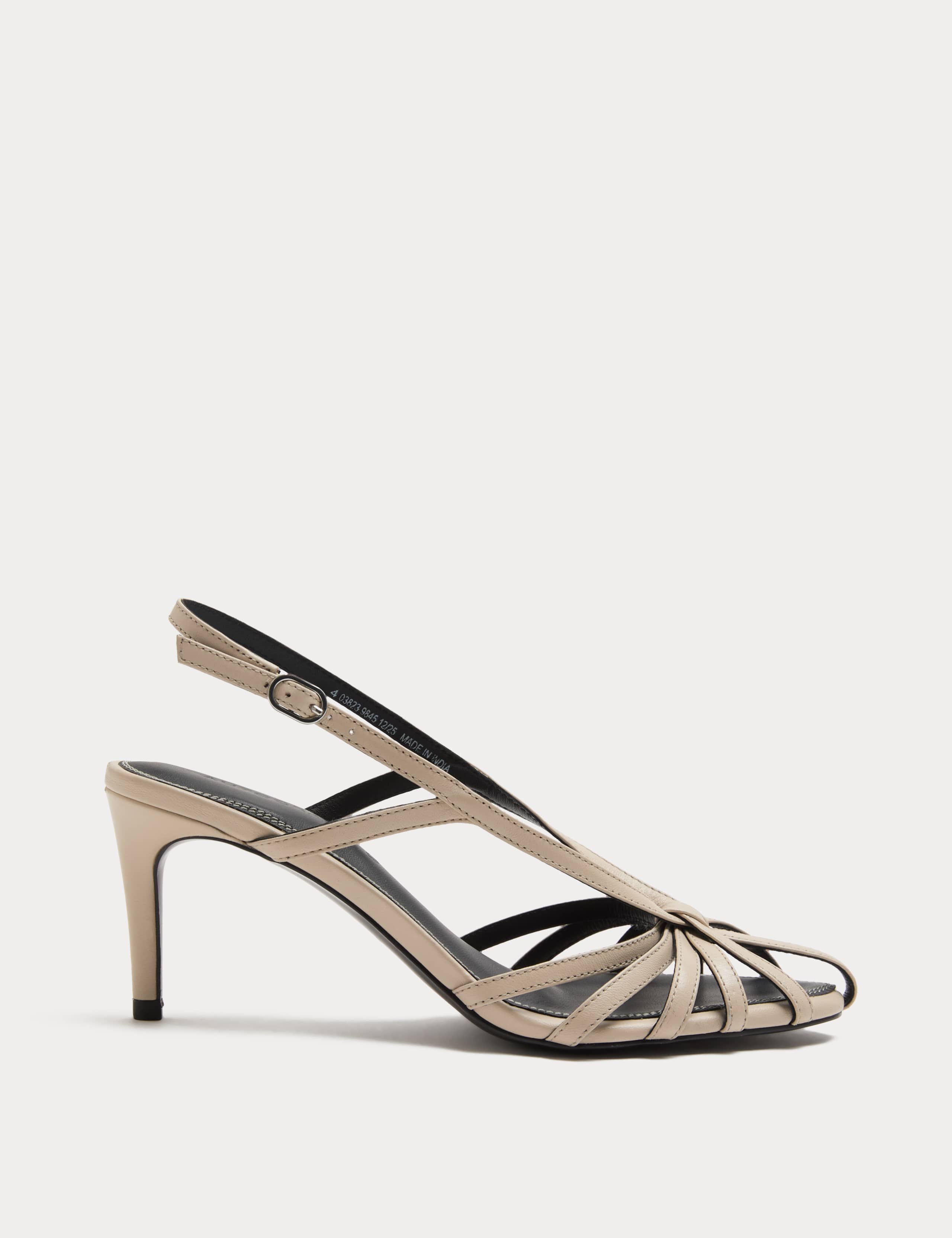 Leather Strappy Stiletto Heel Sandals 2 of 3