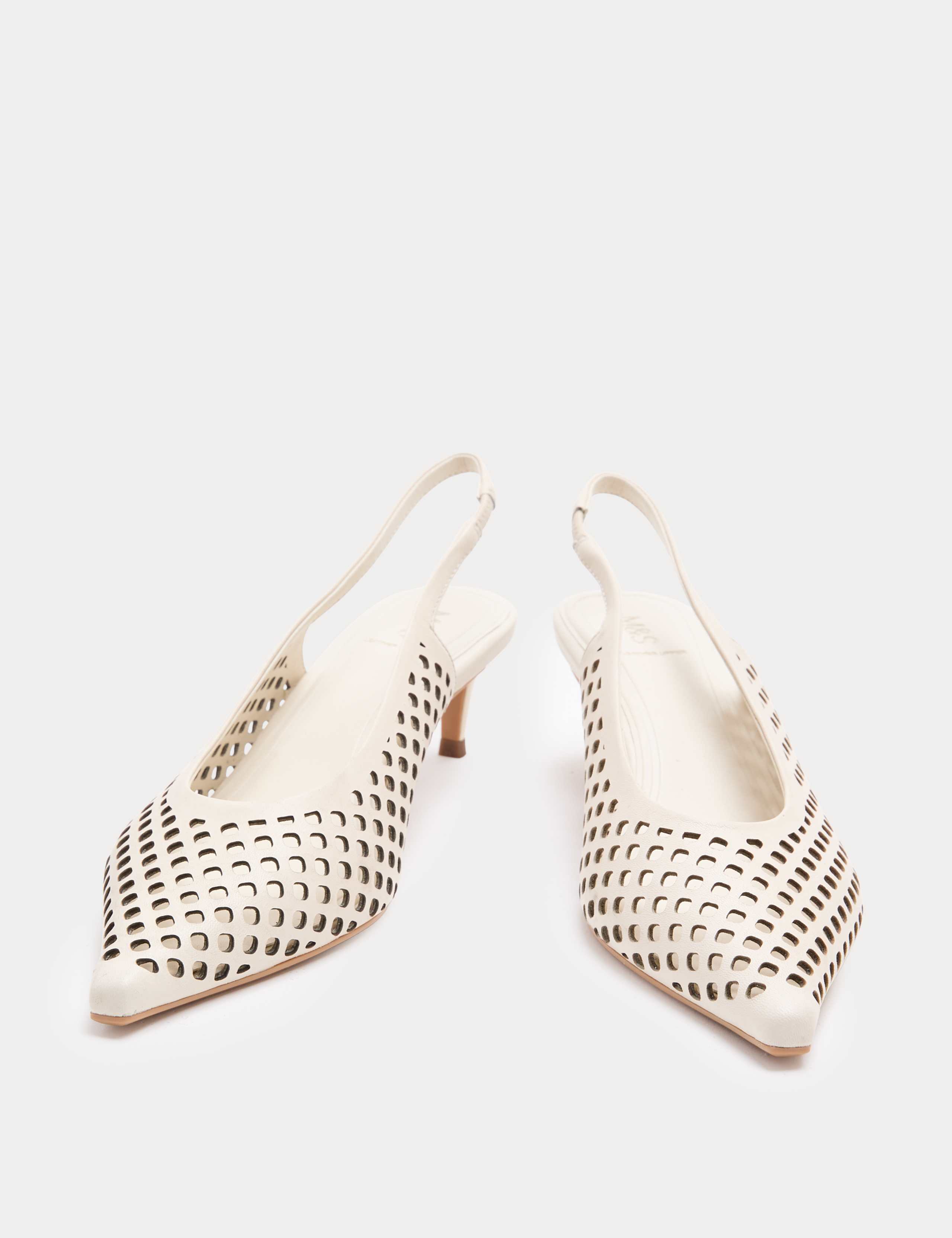 Leather Laser Cut Slingback Sandals 1 of 3
