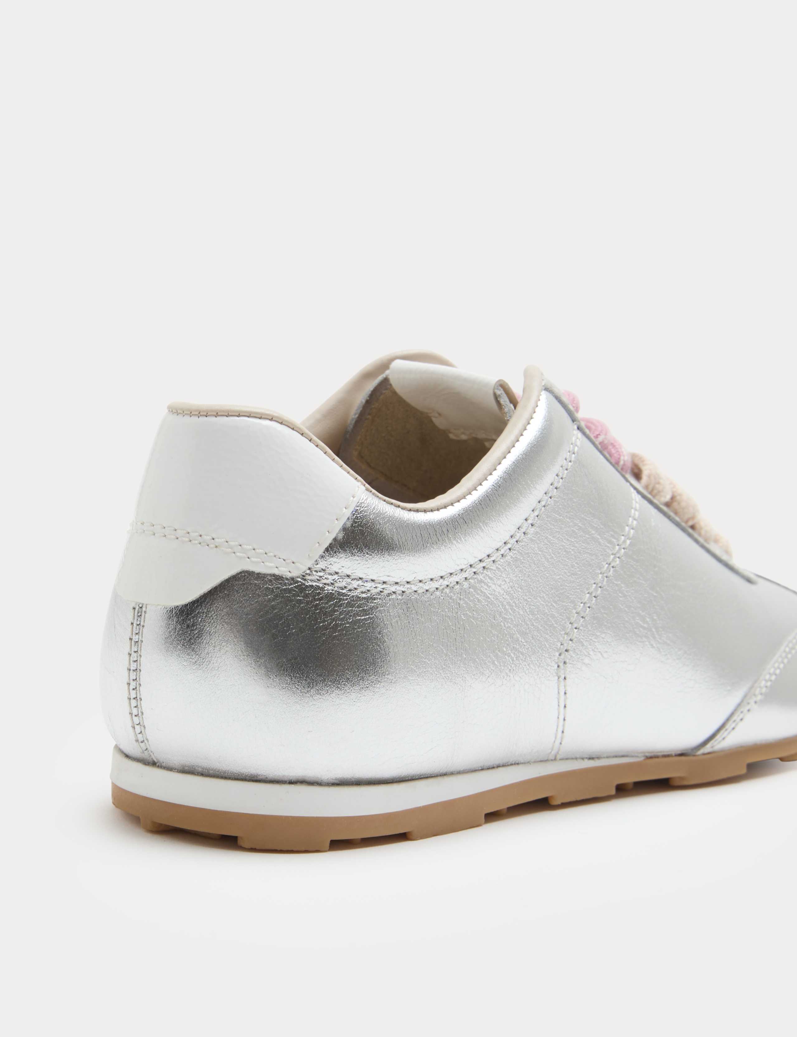 Leather Metallic Double Lace Trainers 3 of 3
