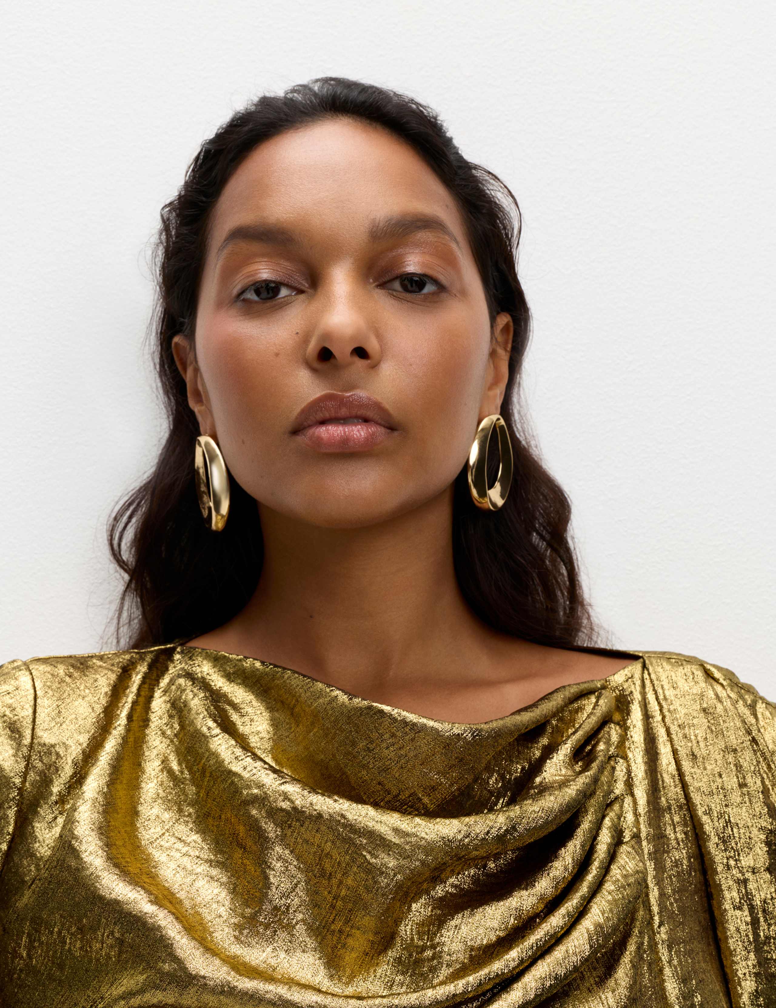 Metallic Draped Mini Dress 3 of 7