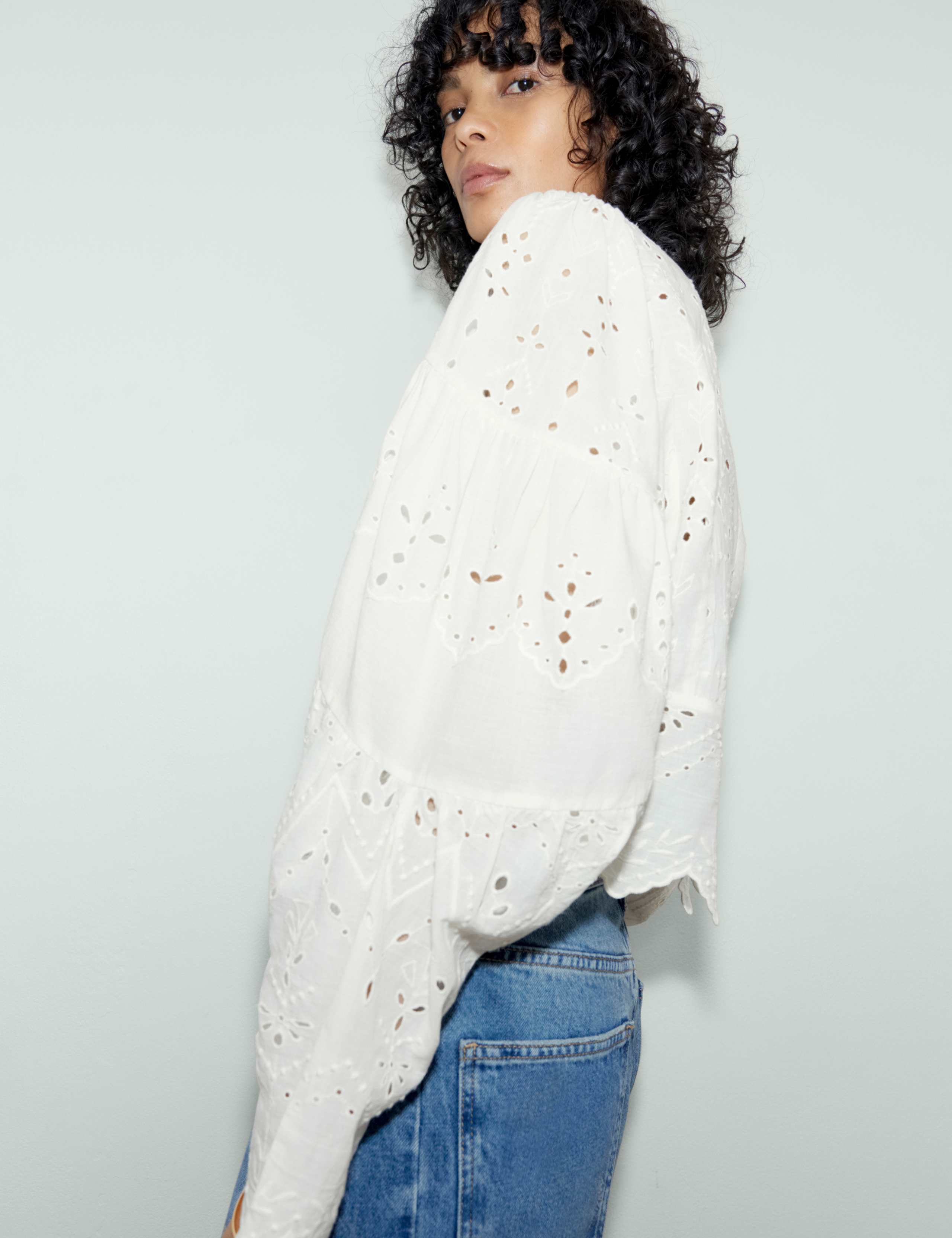 Pure Cotton Broderie Blouse 3 of 6