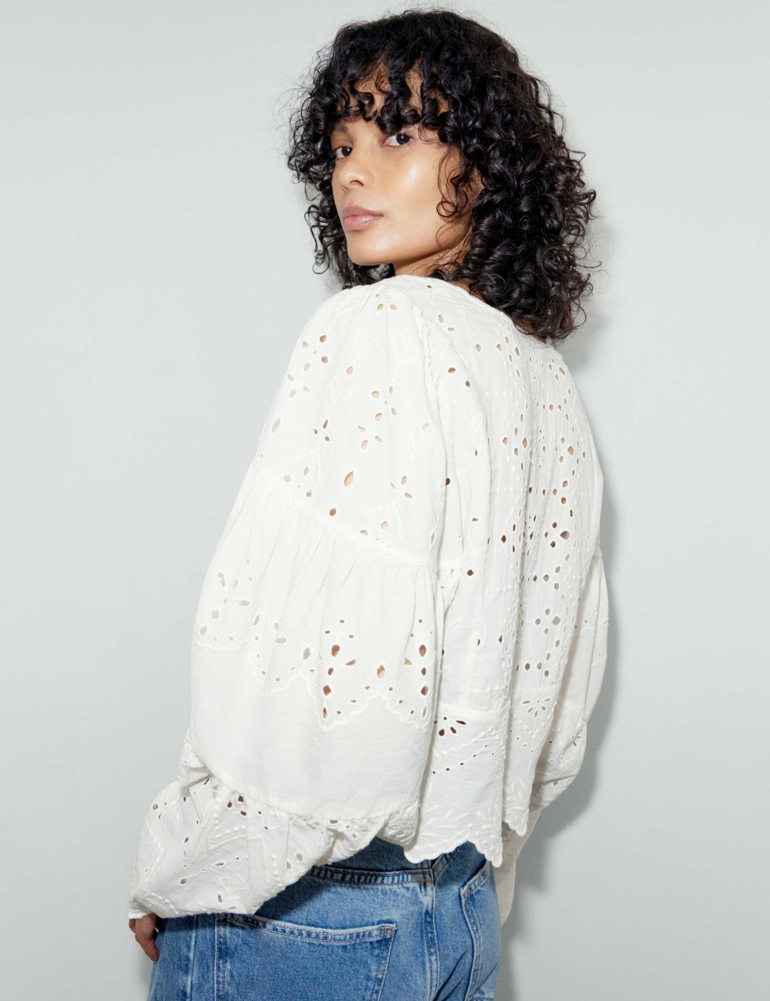 Pure Cotton Broderie Blouse 5 of 6