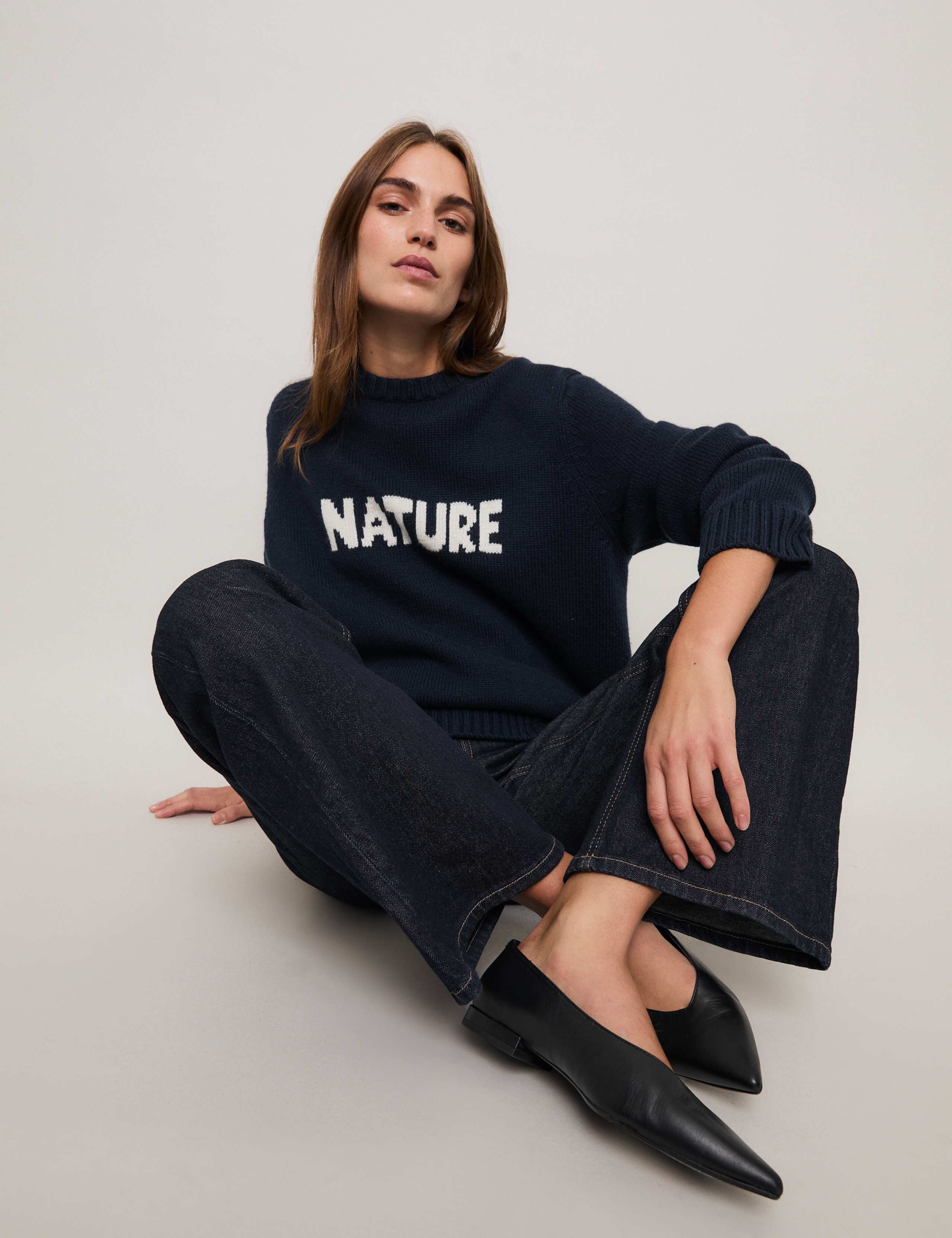 Merino Wool Nature Oversized Jumper With Cashmere 3 of 9