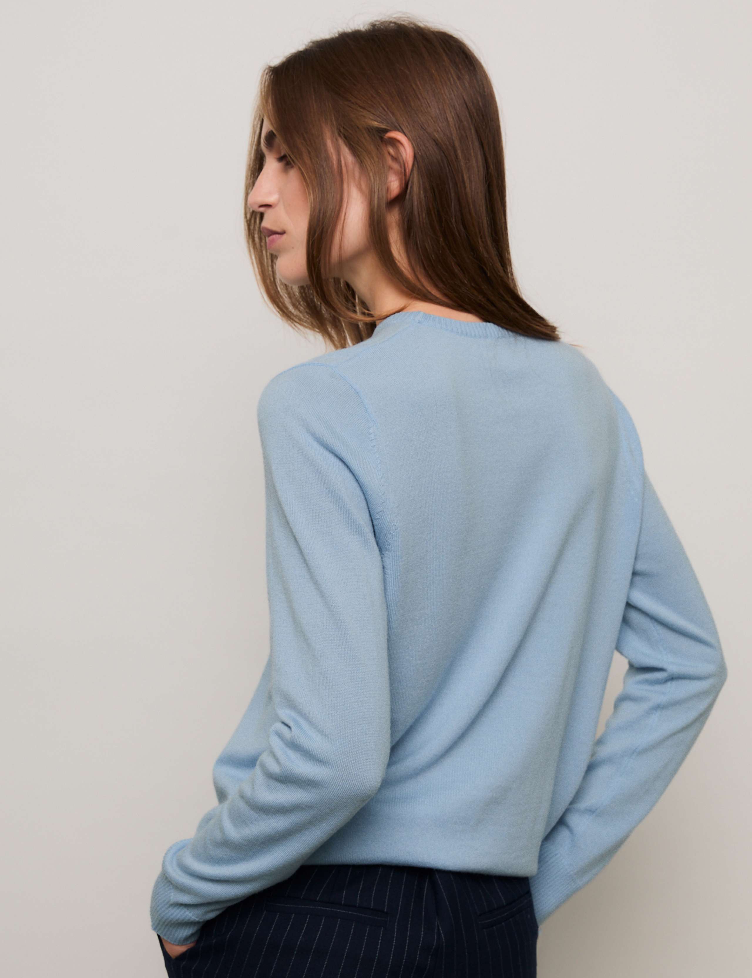 Pure Merino Wool Blue Sky Jumper 4 of 9
