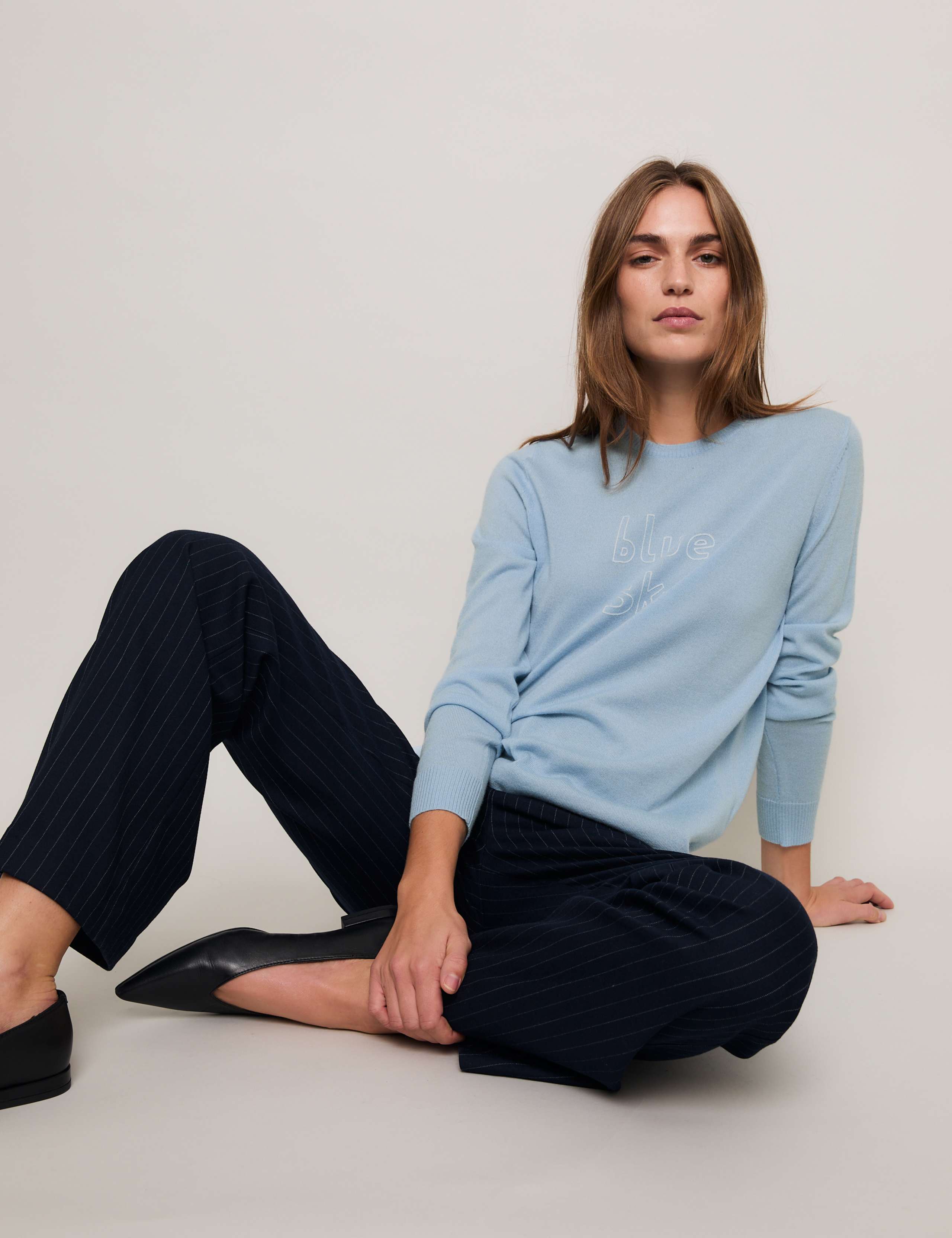 Pure Merino Wool Blue Sky Jumper 5 of 9