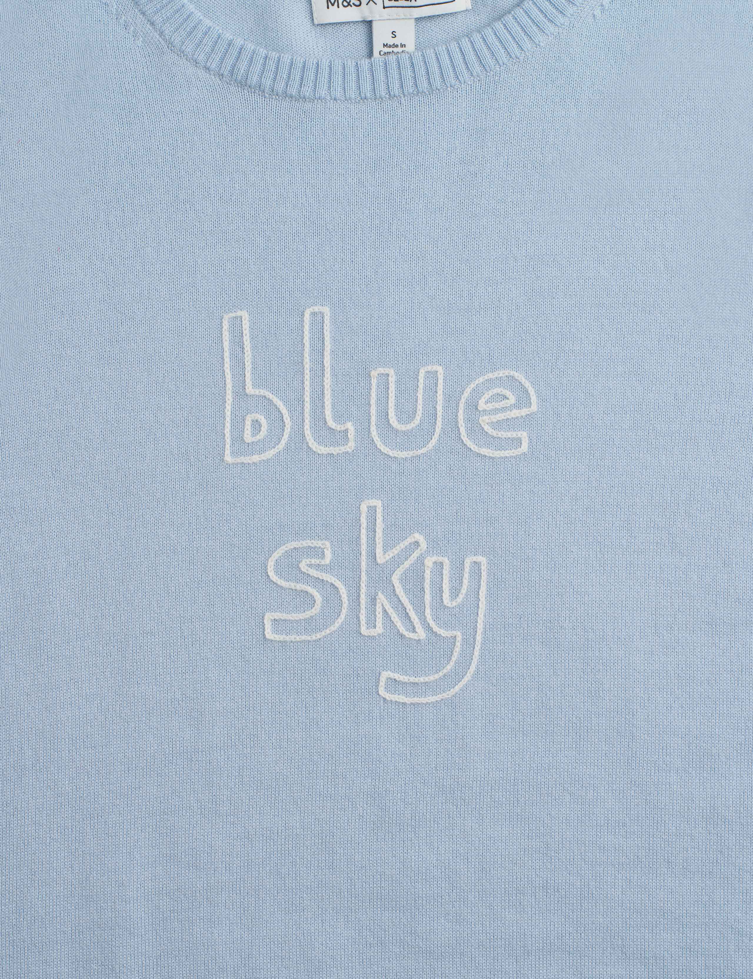 Pure Merino Wool Blue Sky Jumper 7 of 9