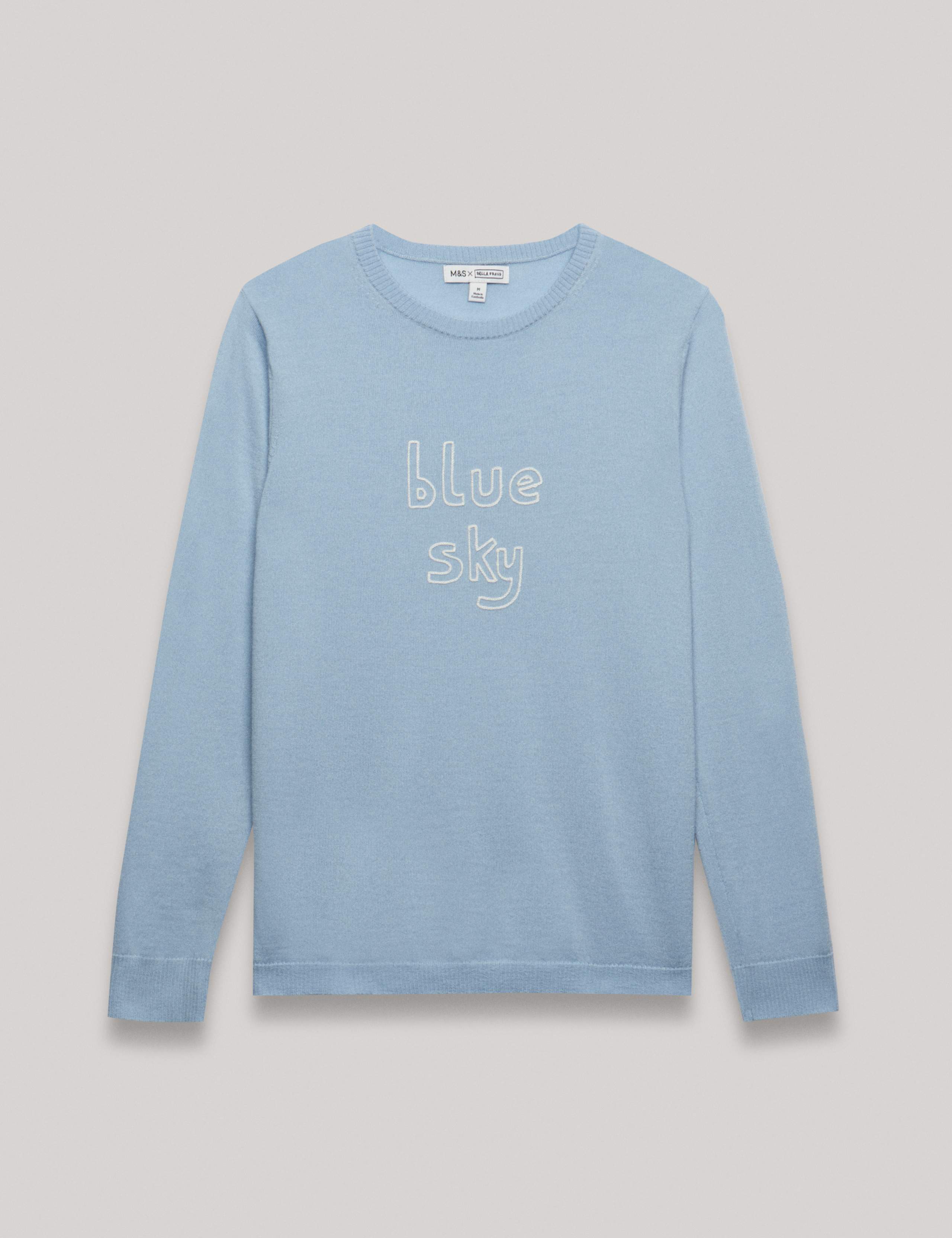 Pure Merino Wool Blue Sky Jumper 2 of 9