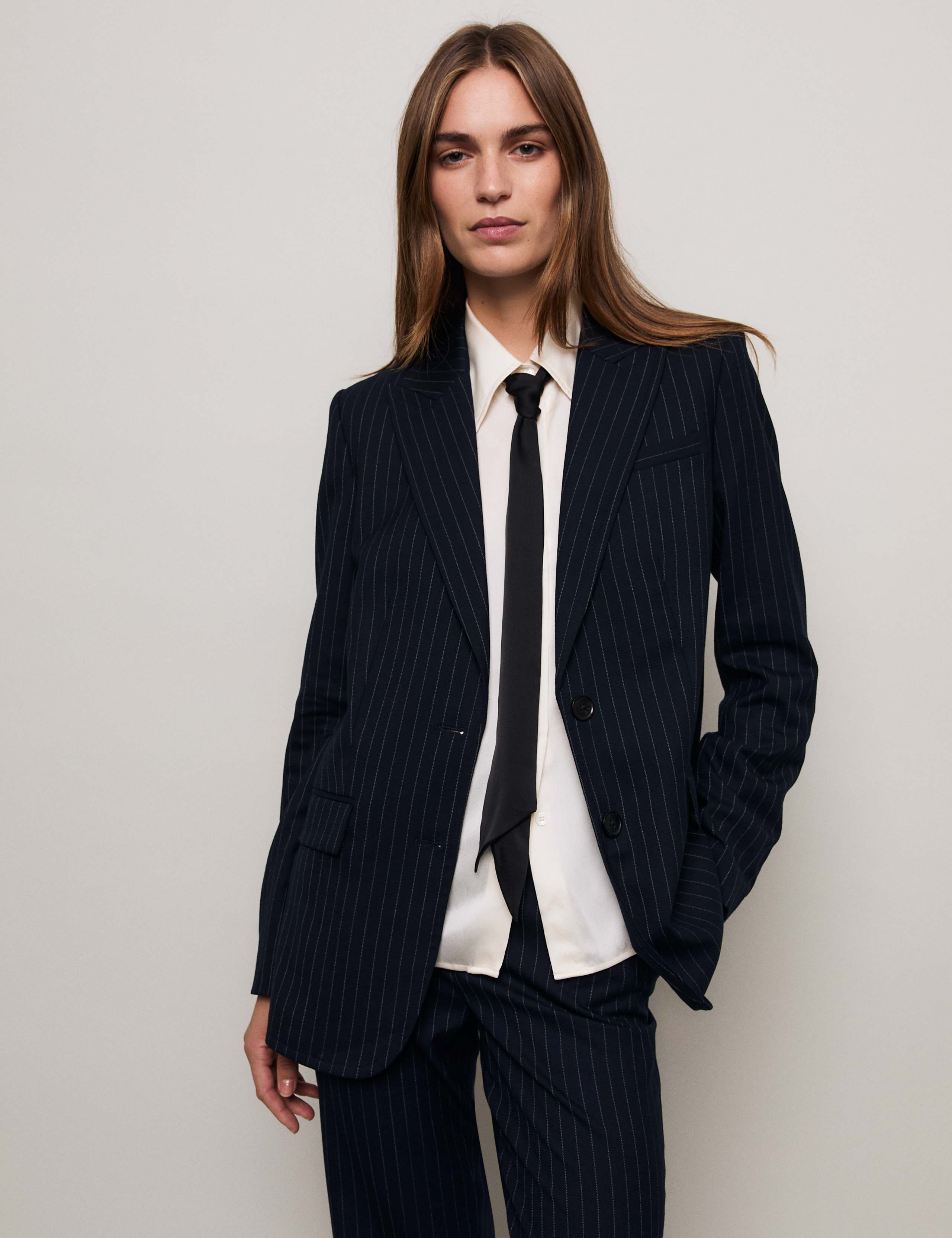 Wool-Blend Pinstripe Blazer 5 of 10