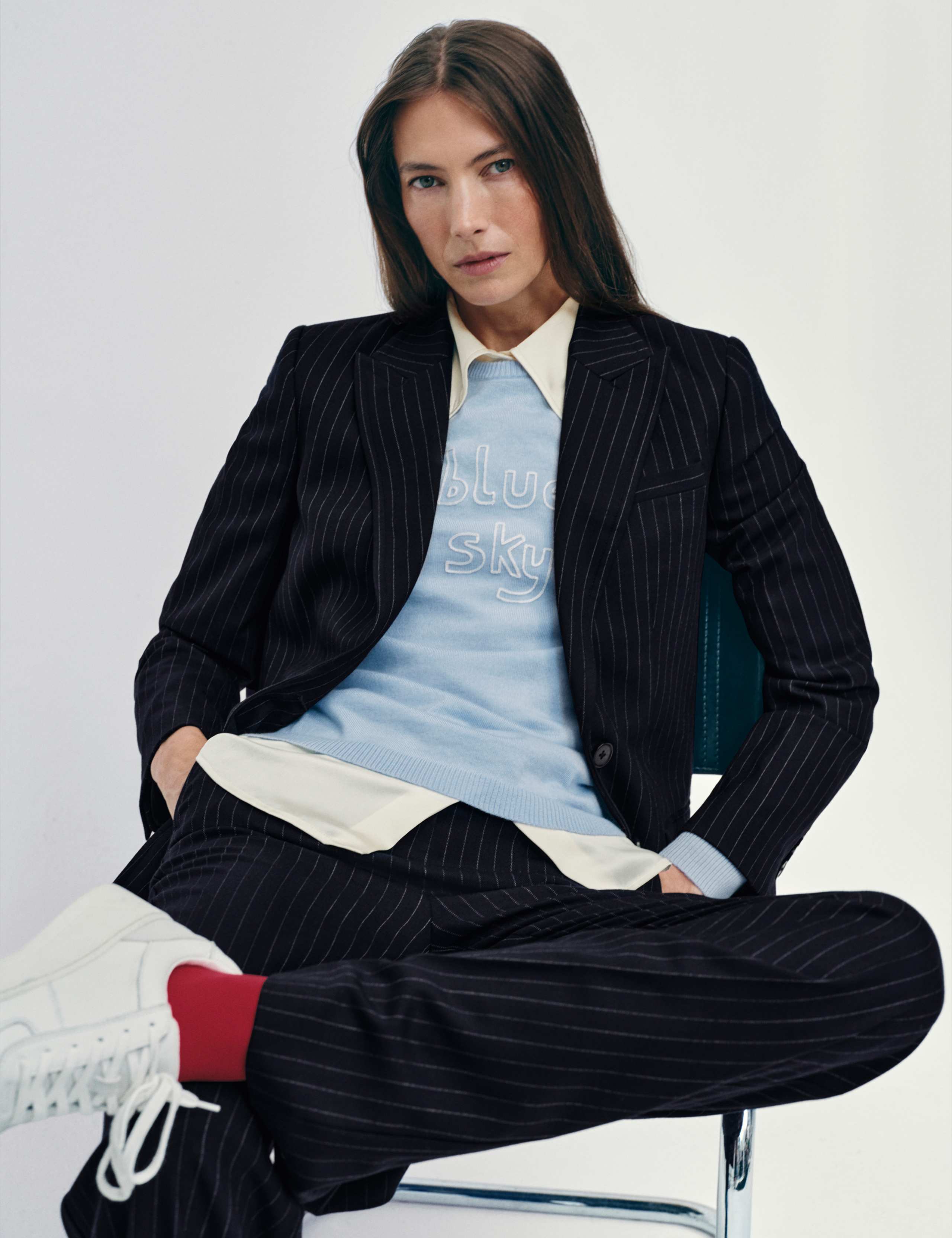 Wool-Blend Pinstripe Trousers 1 of 8