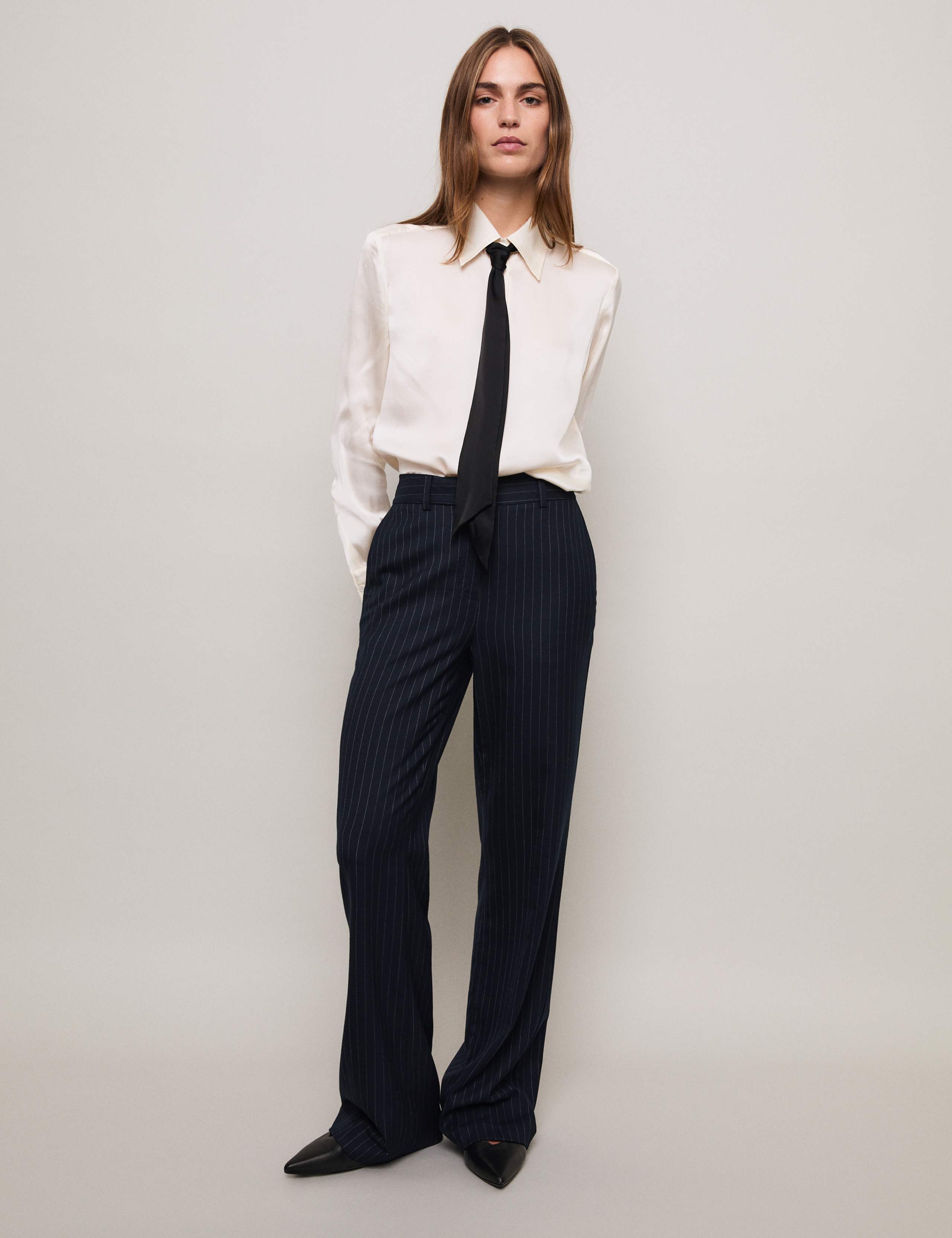 Wool-Blend Pinstripe Trousers 3 of 8