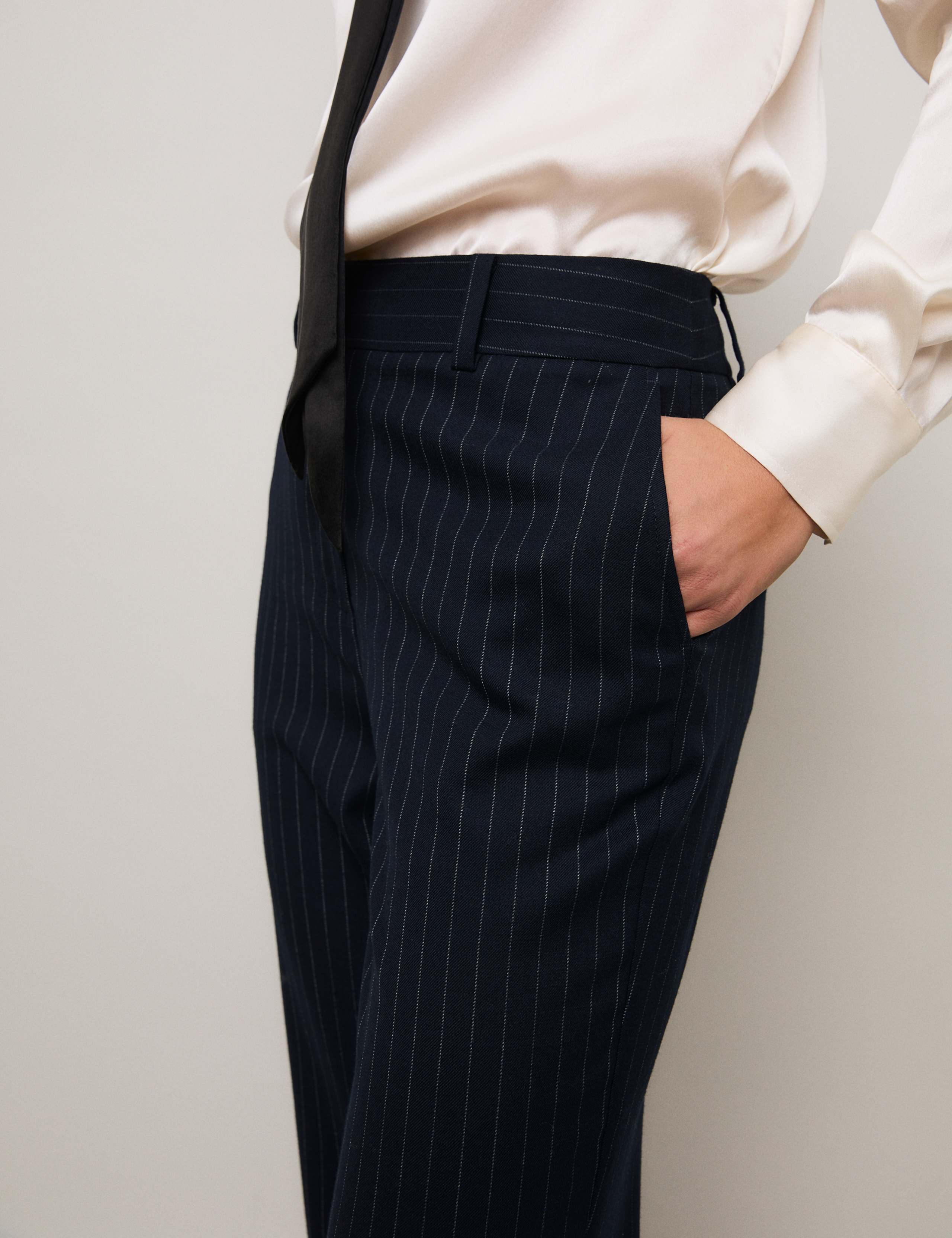 Wool-Blend Pinstripe Trousers 4 of 8