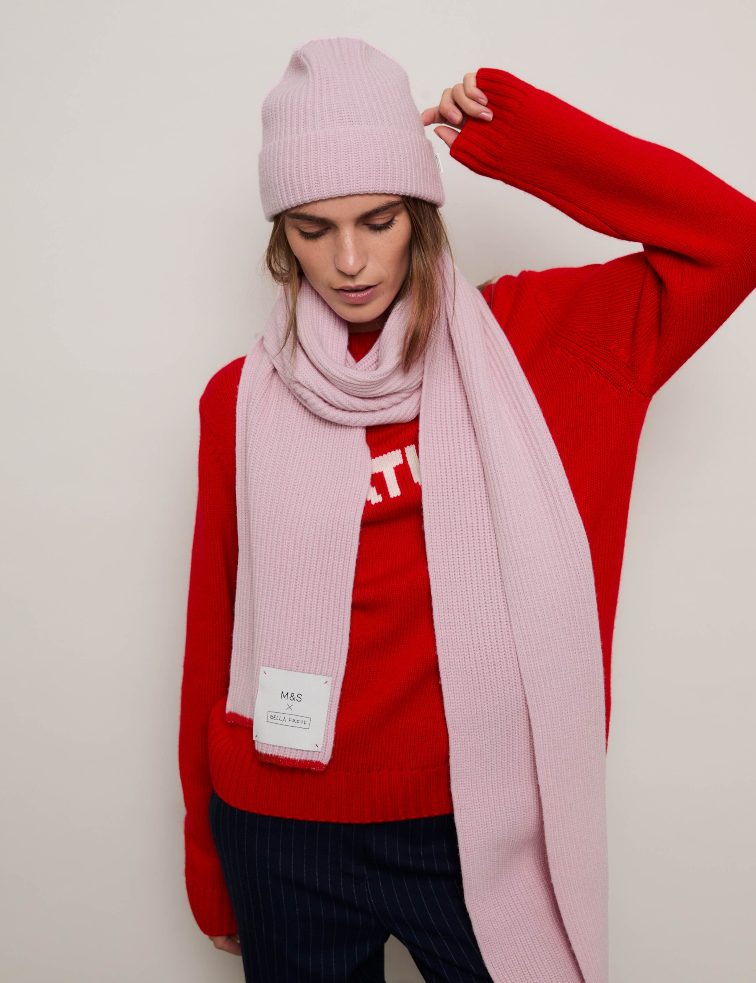 Merino Wool Blend Beanie Hat With Cashmere 2 of 4