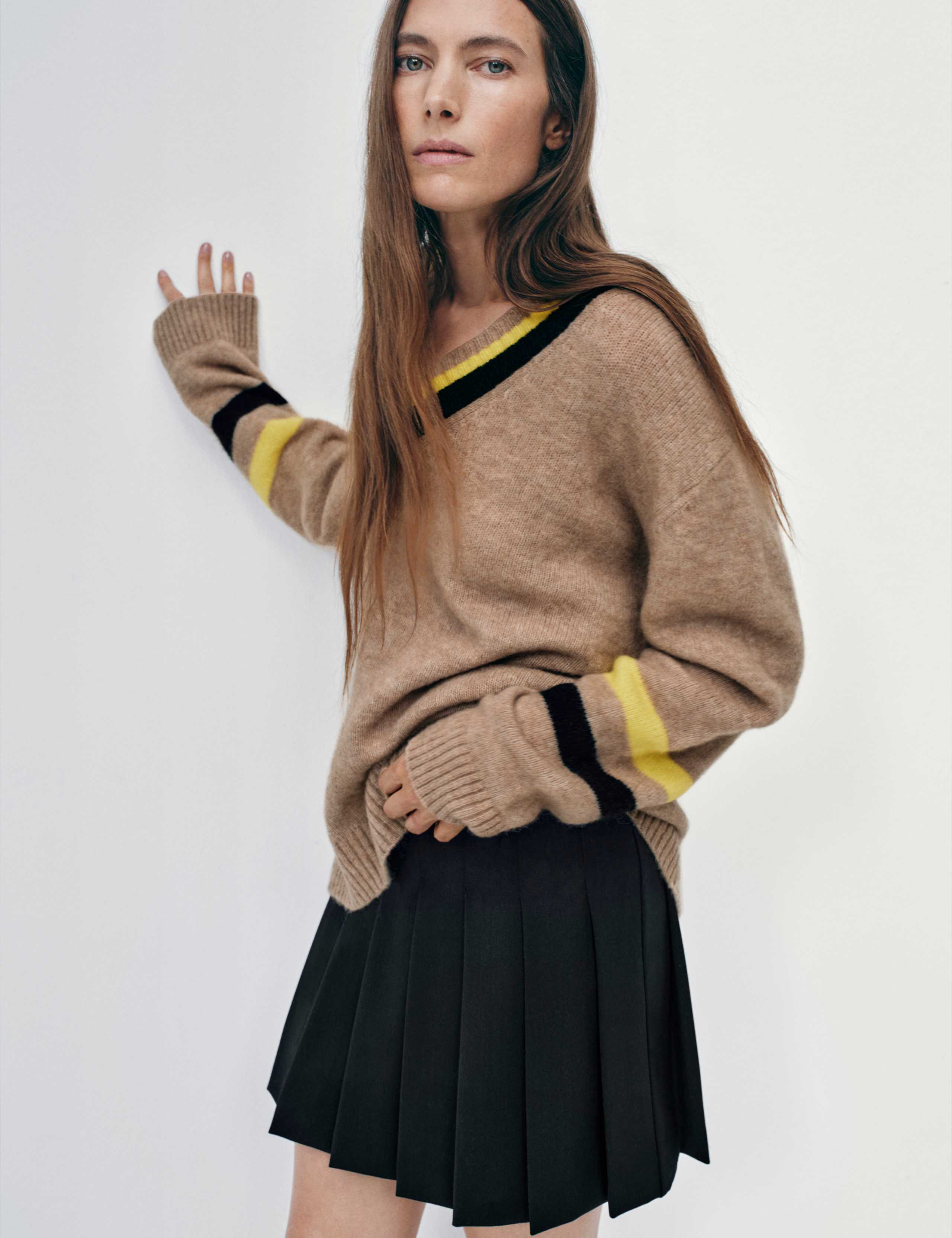 Wool-Blend Pleated Mini Skirt 1 of 5