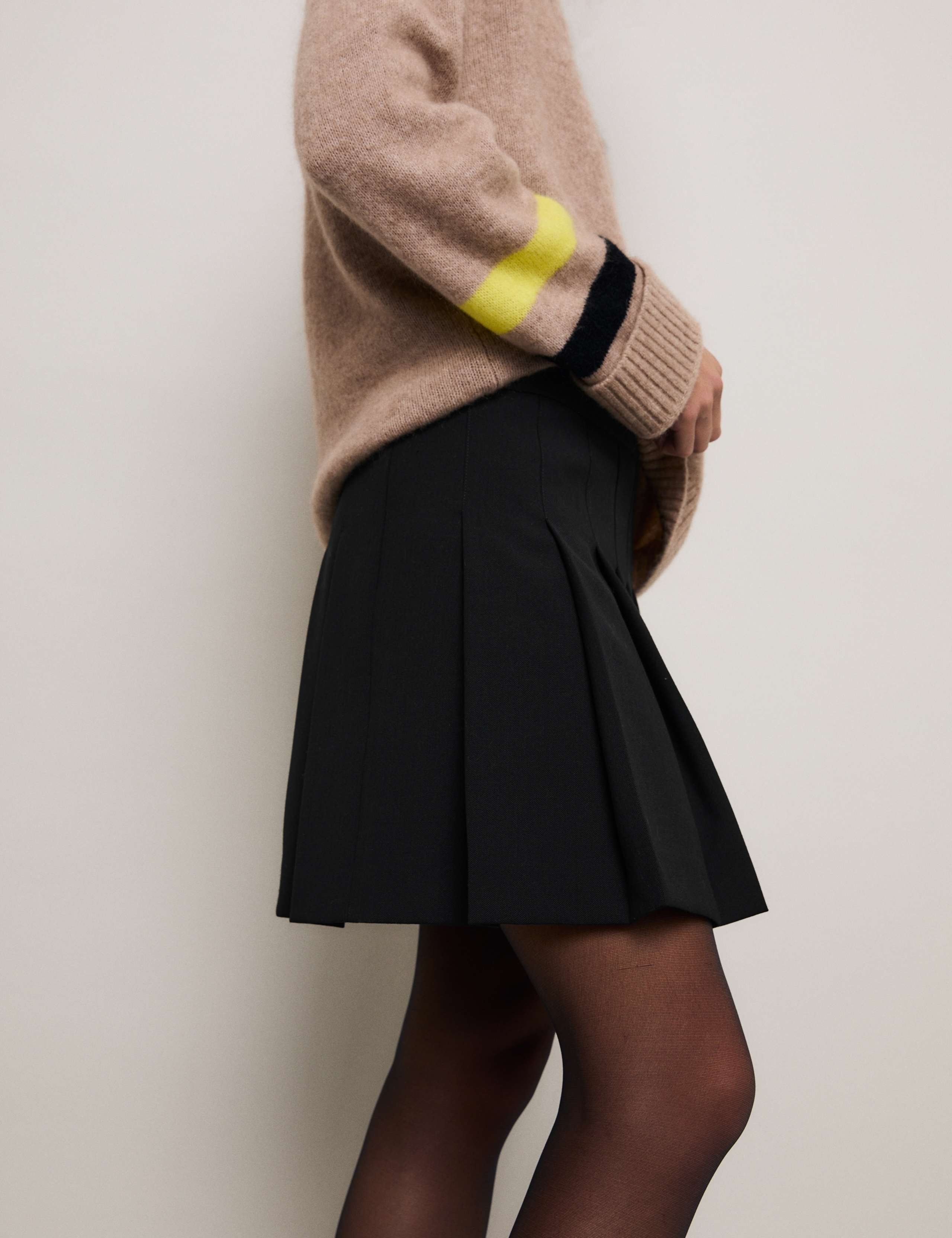 Wool-Blend Pleated Mini Skirt 2 of 5