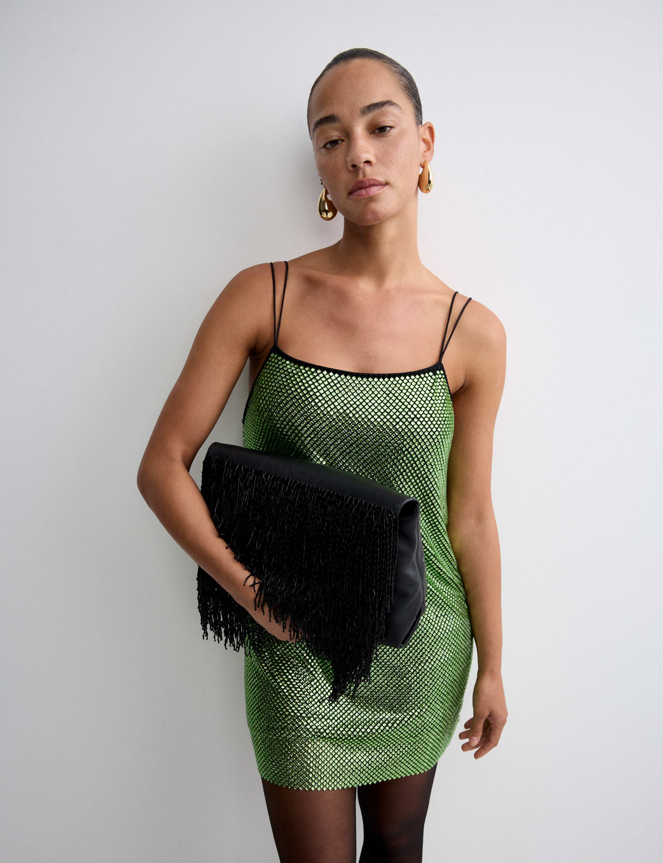 Metallic Embellished Mini Shift Dress 1 of 7