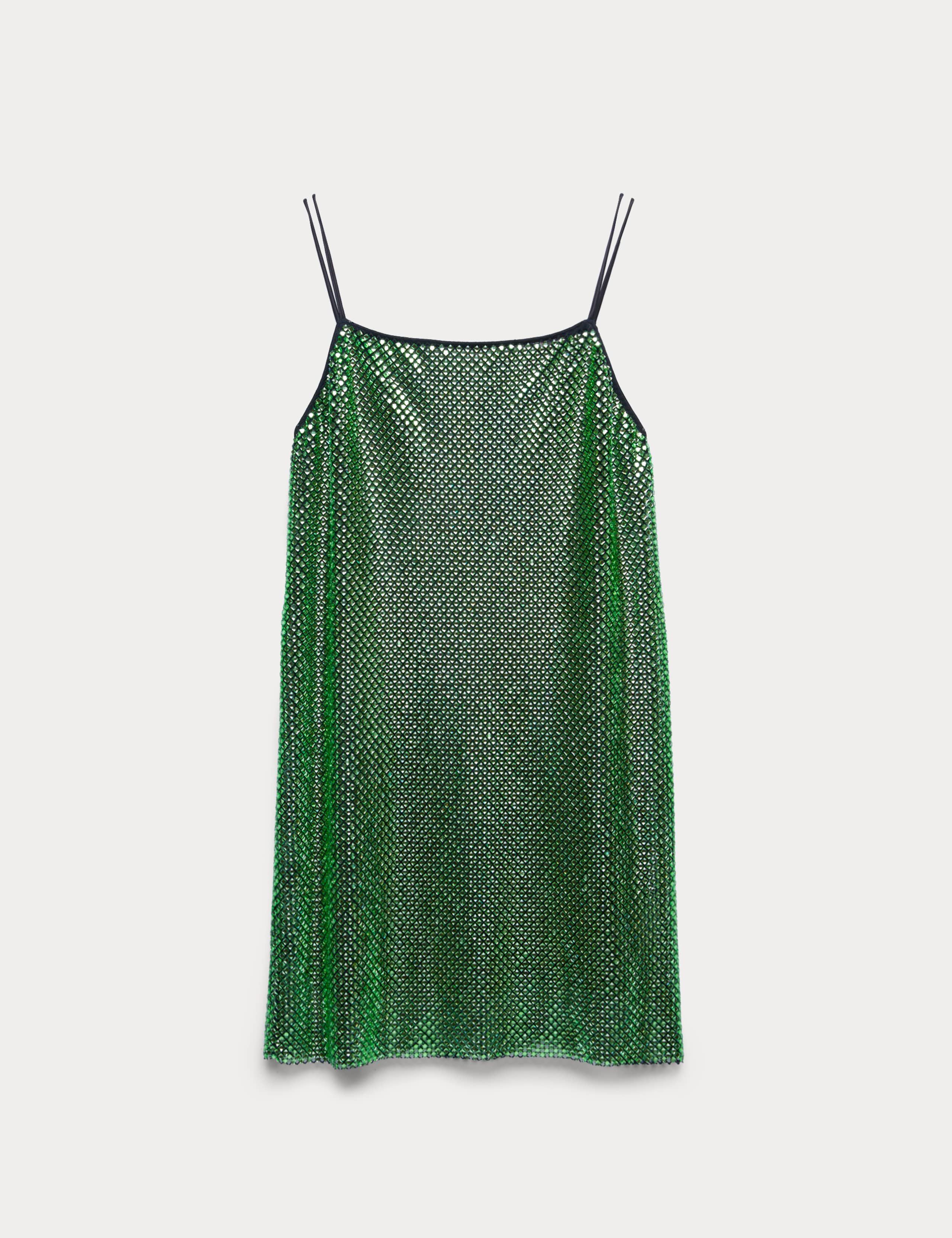 Metallic Embellished Mini Shift Dress 2 of 7