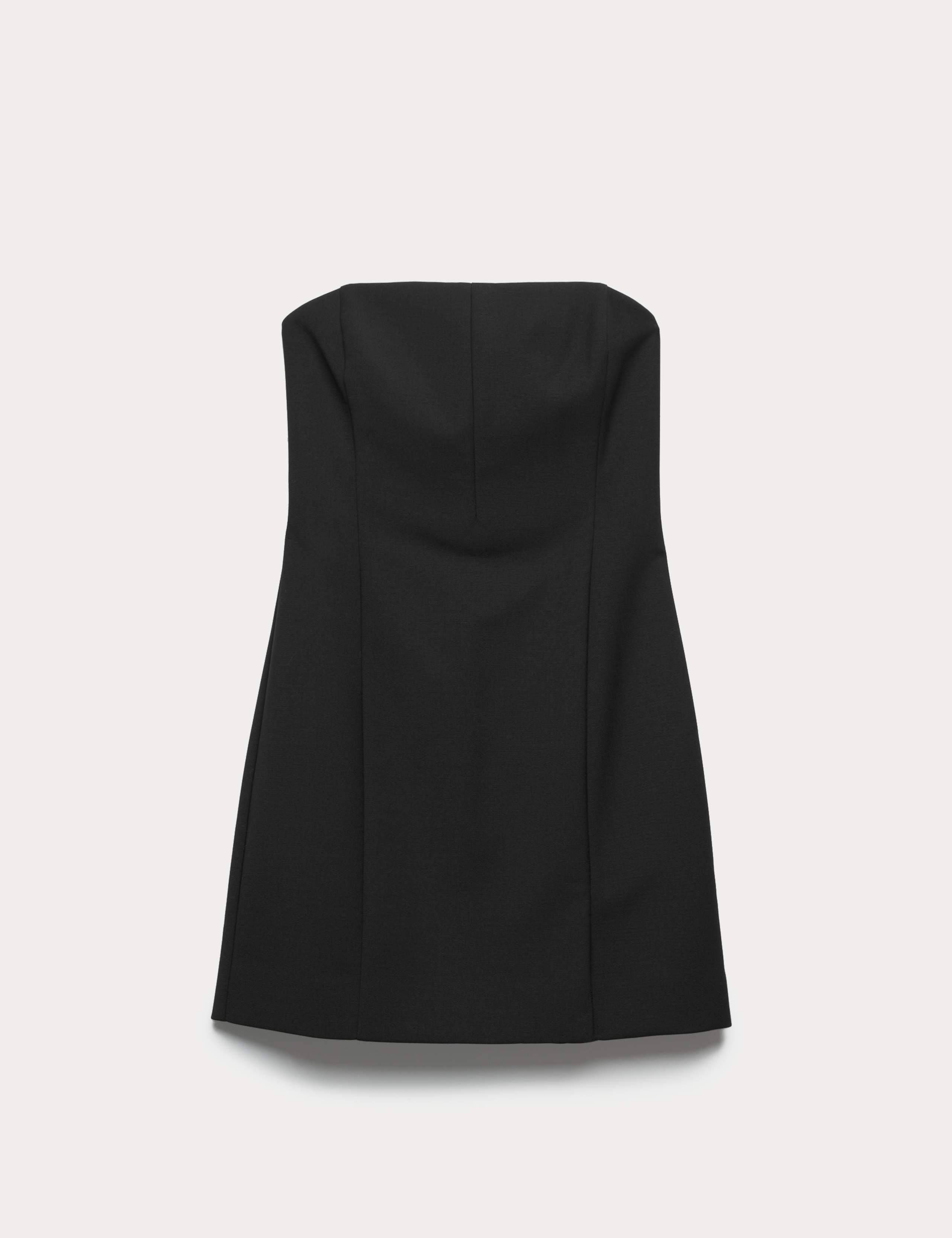 Wool Blend Strapless Mini Tailored Dress 2 of 7