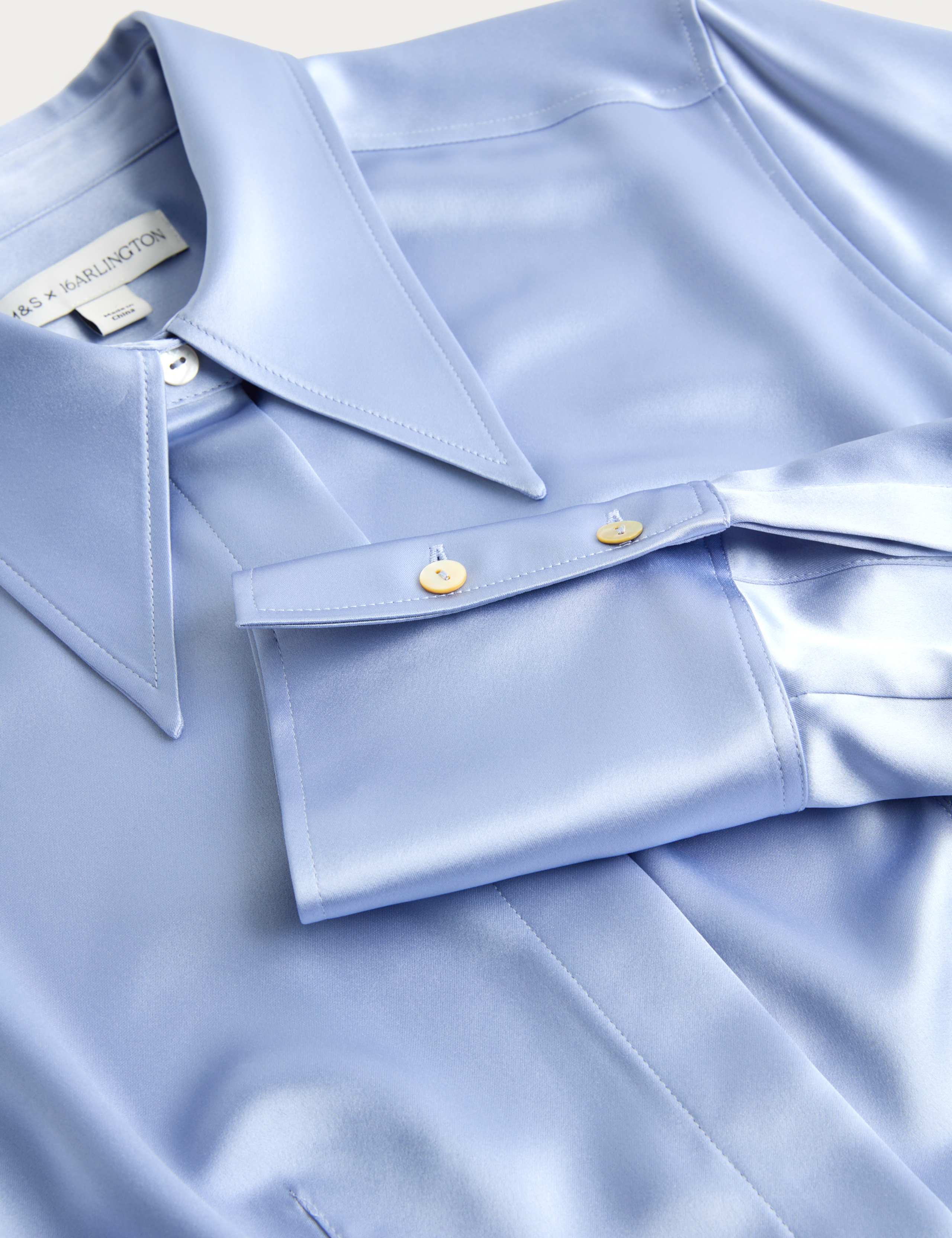 Satin Collared Fitted Long Sleeve Shirt 10 of 11