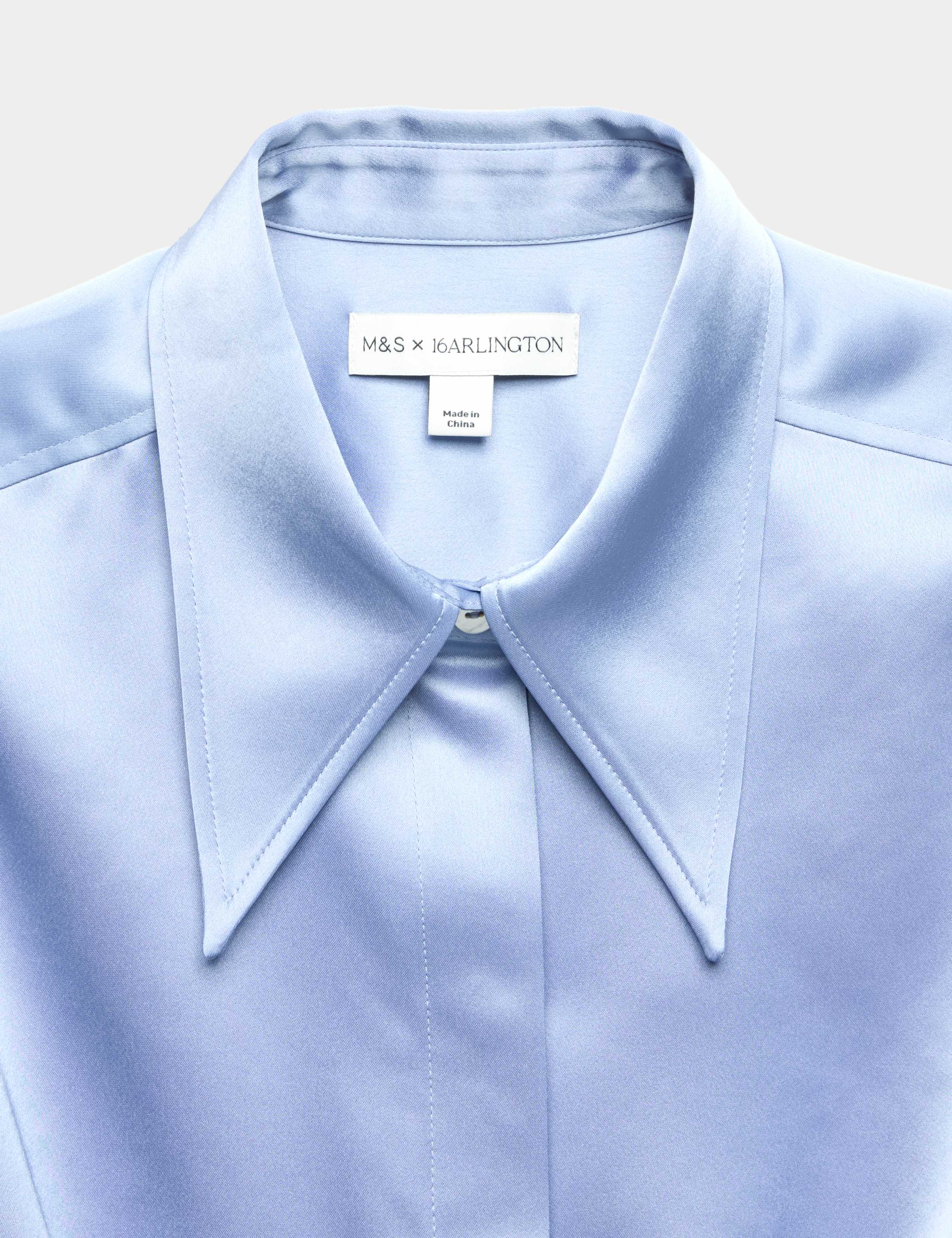 Satin Collared Fitted Long Sleeve Shirt 11 of 11