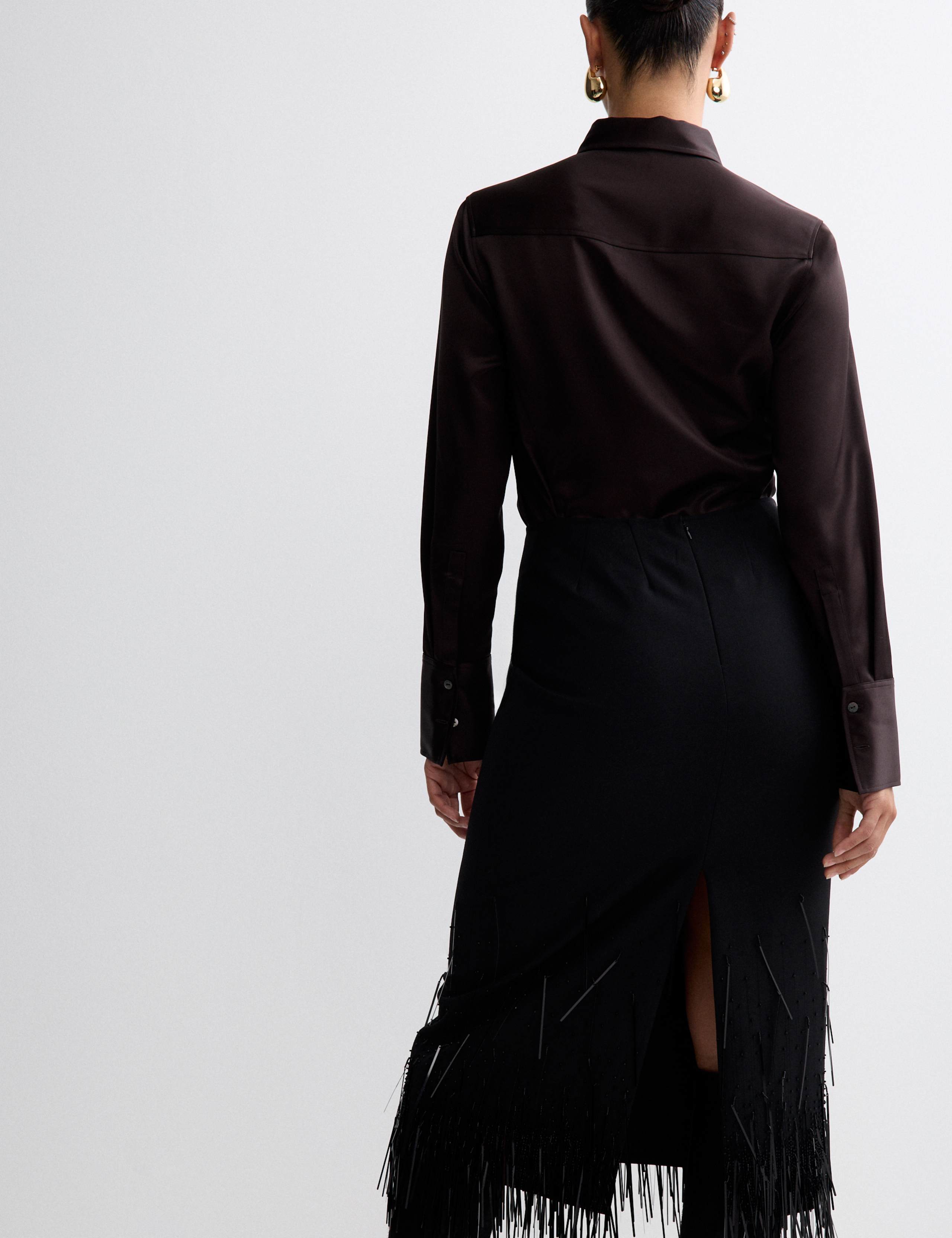 Satin Collared Fitted Long Sleeve Shirt 5 of 8