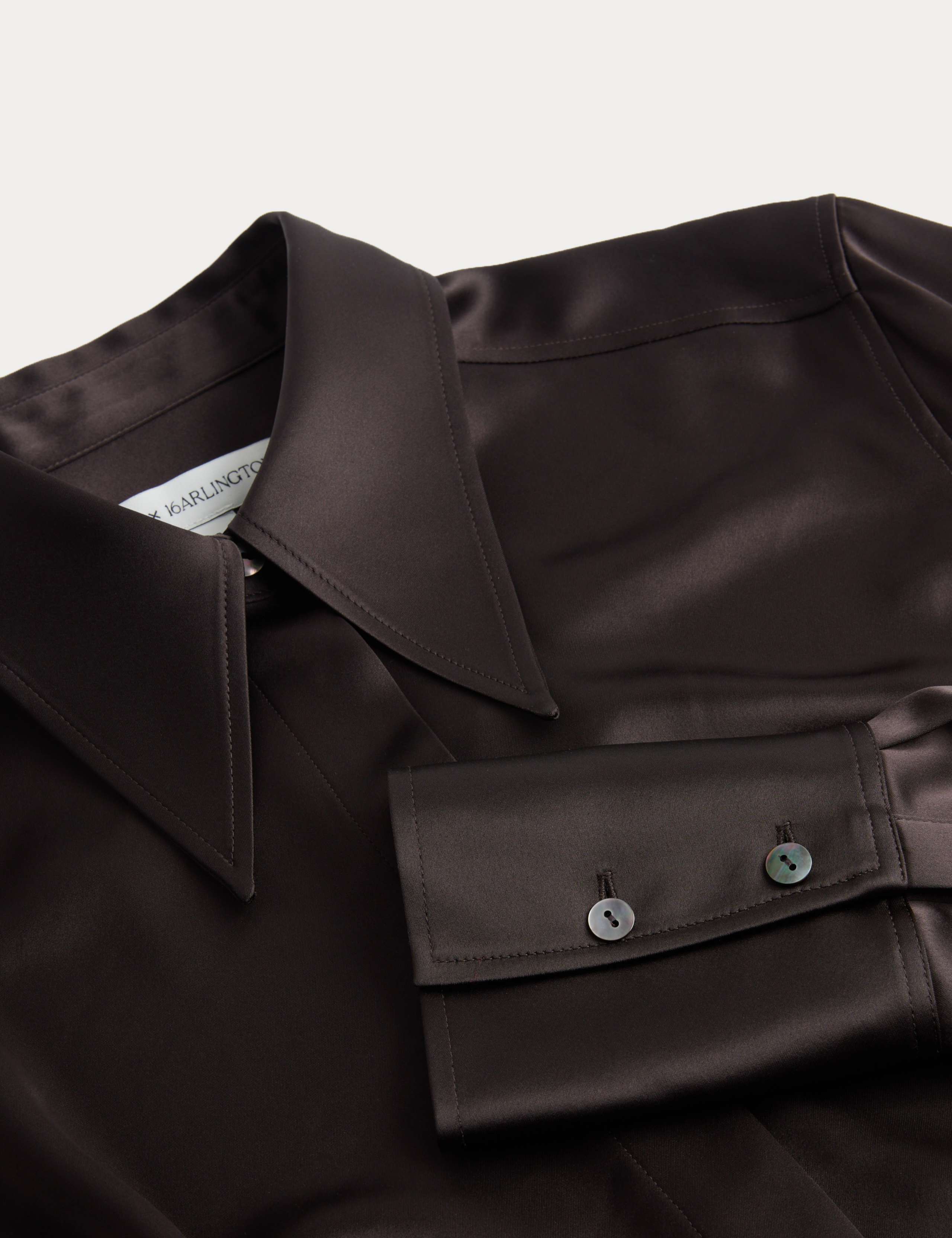 Satin Collared Fitted Long Sleeve Shirt 8 of 8