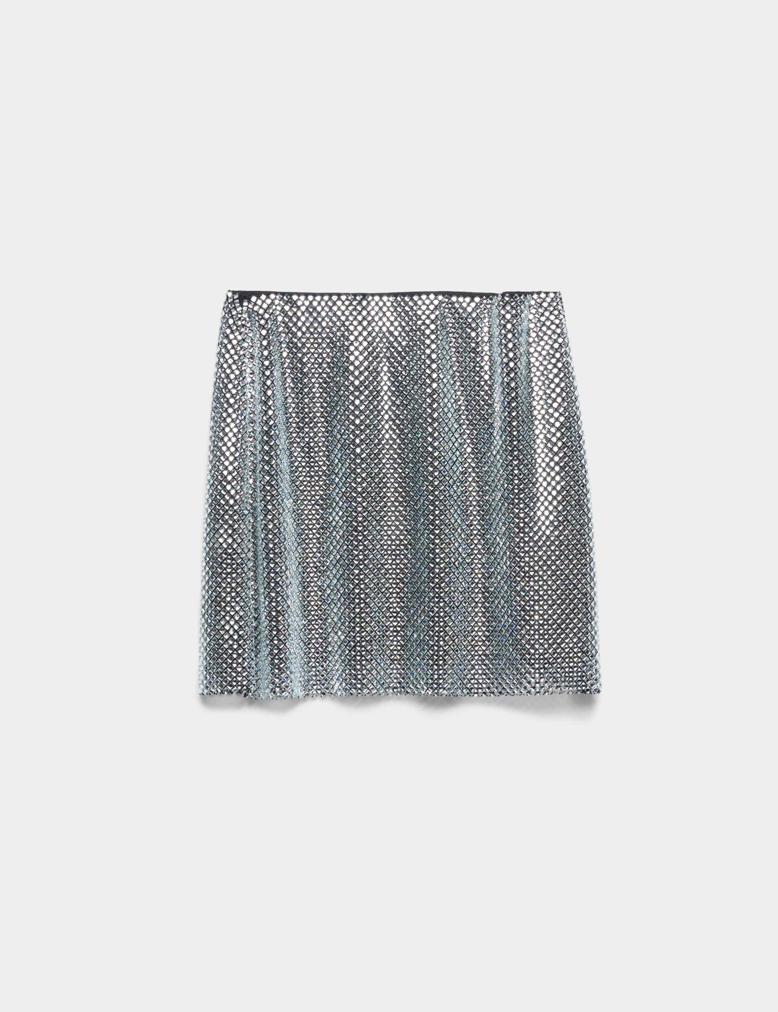 Metallic Embellished Mini A-Line Skirt 2 of 6