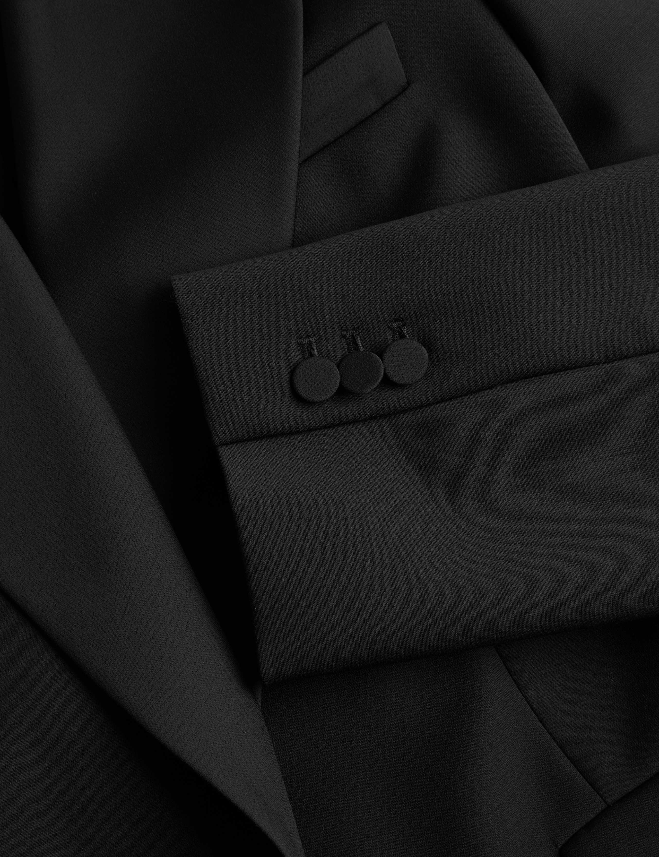 Wool Blend Satin Trim Tailored Blazer 10 of 10