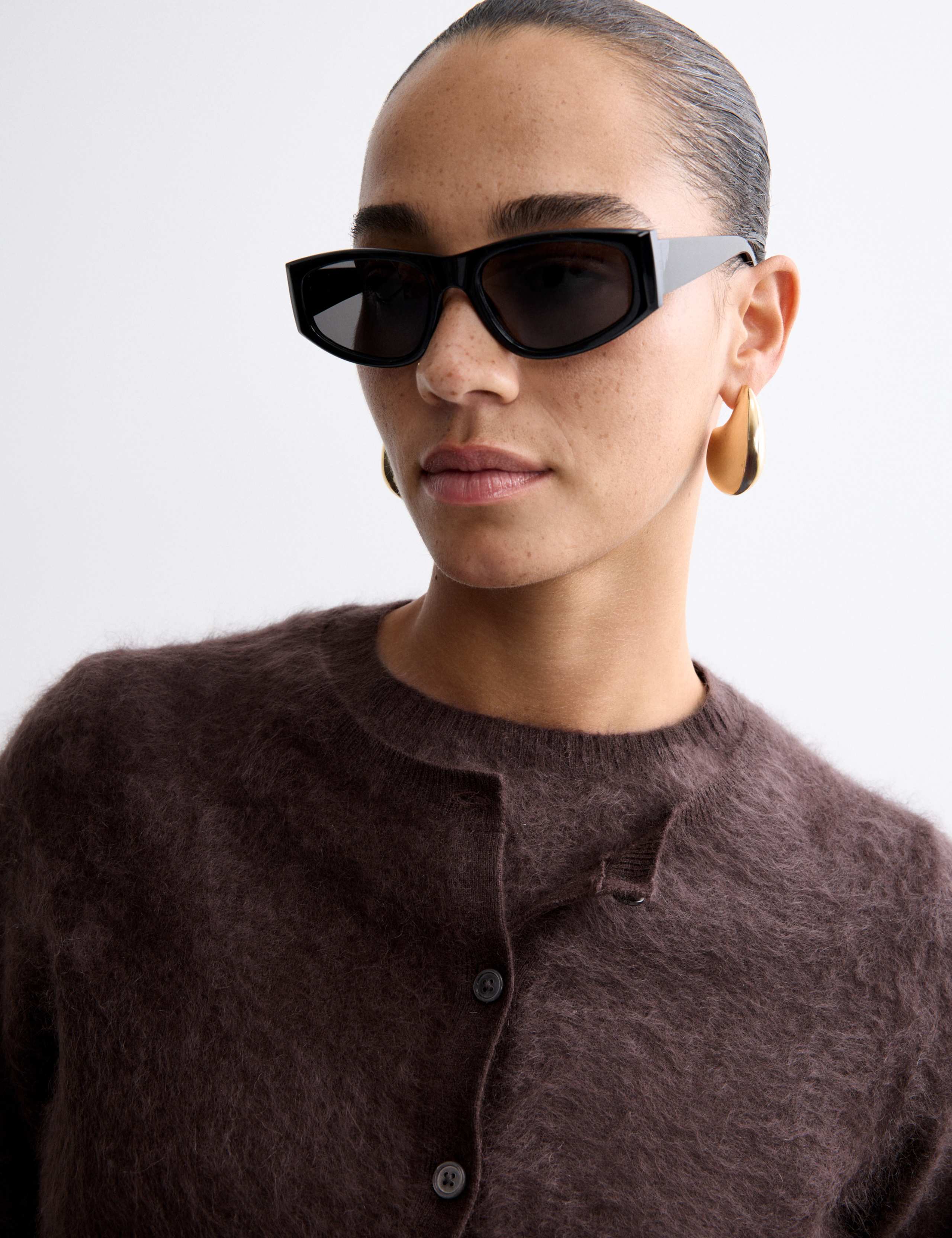 Brushed Pure Cashmere Button Front Cardigan 5 of 7