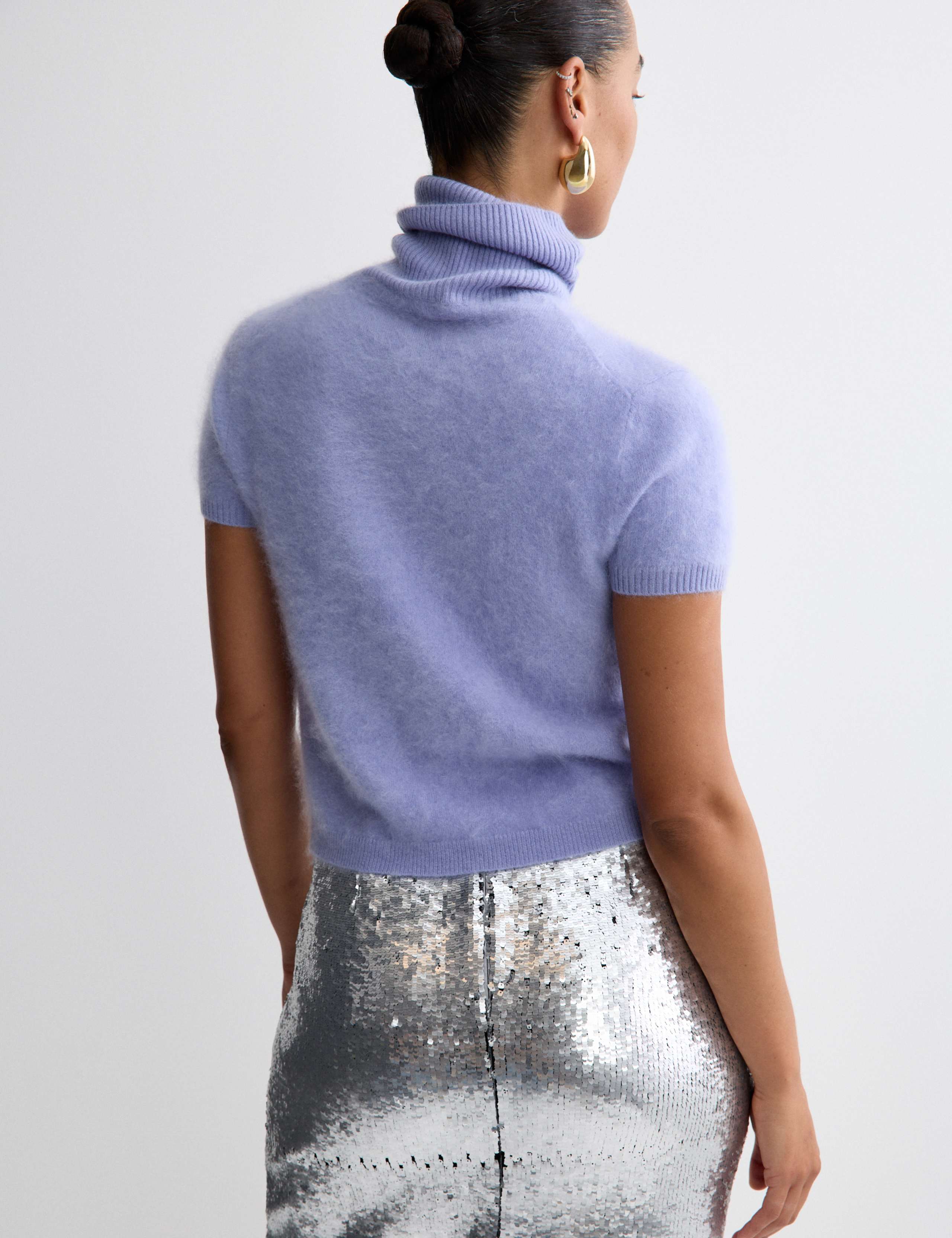 Pure Cashmere Roll Neck Knitted Top 4 of 8