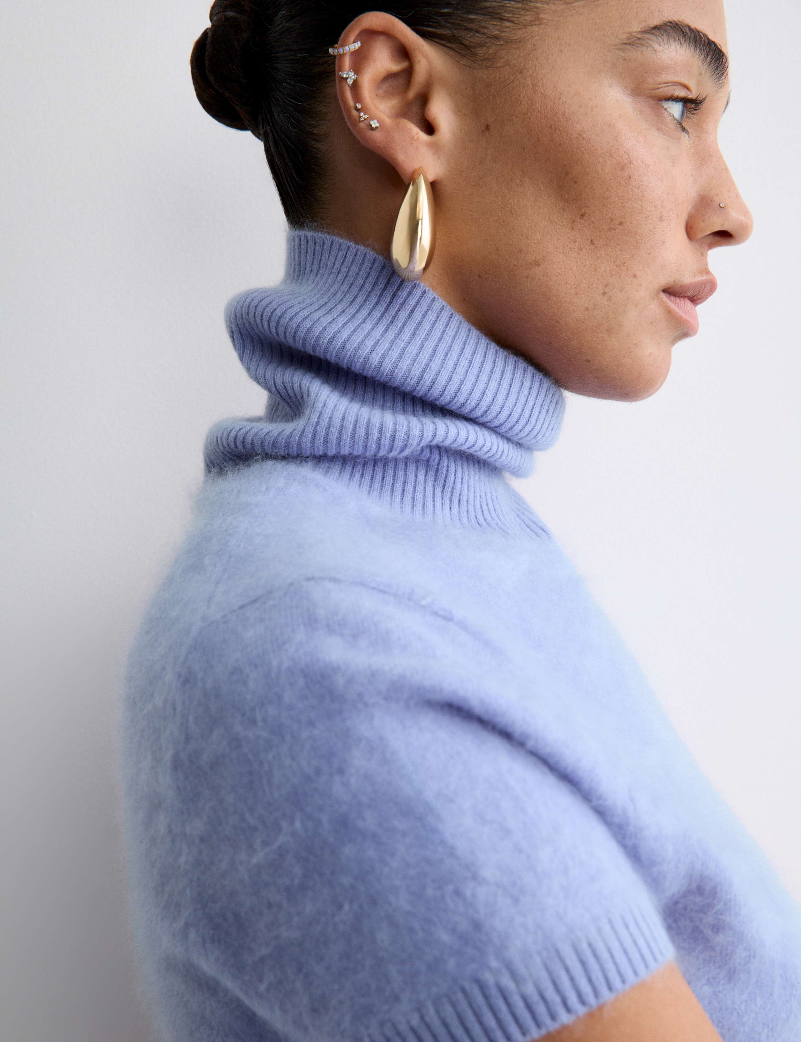 Pure Cashmere Roll Neck Knitted Top 6 of 8