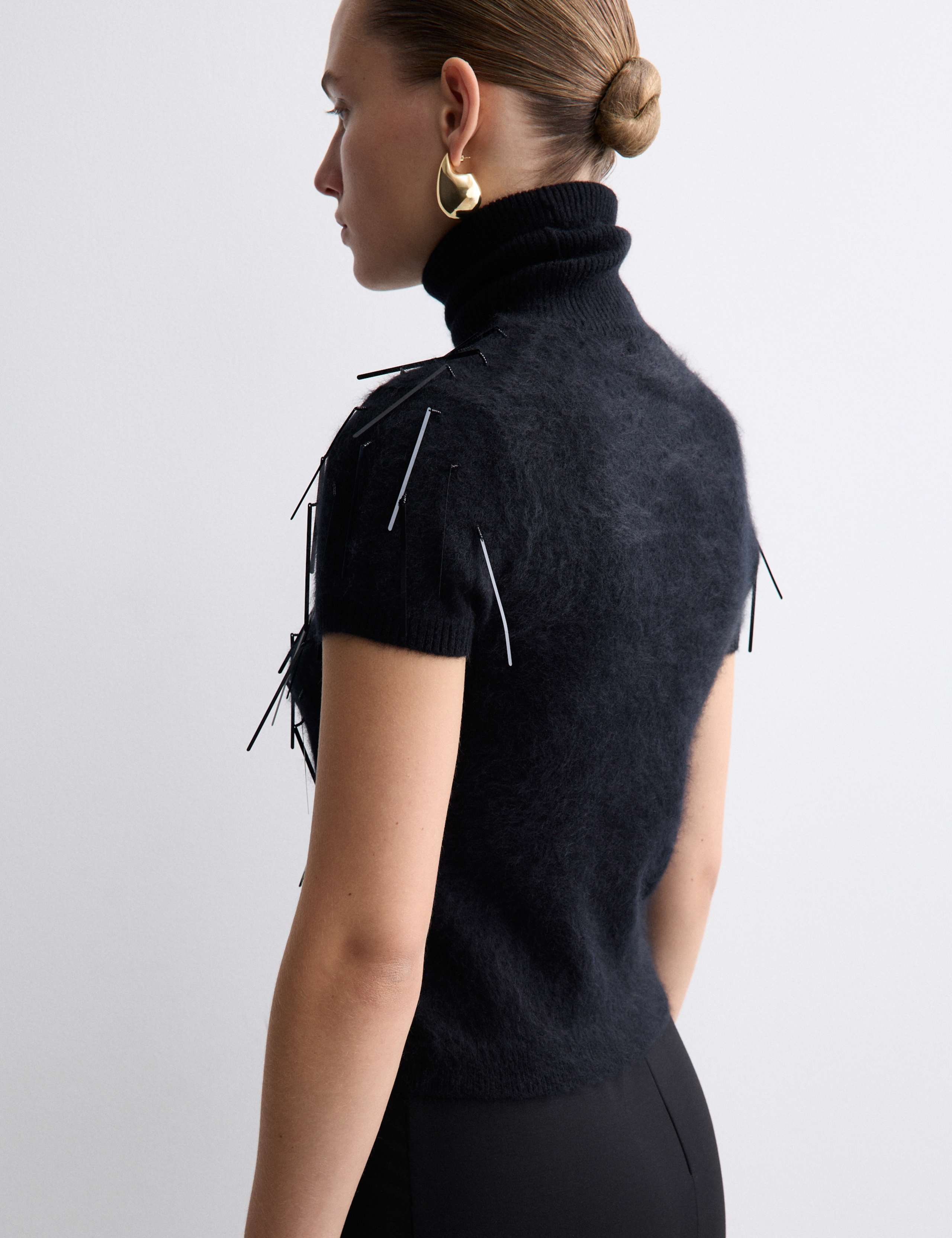 Pure Cashmere Embellished Roll Neck Top 6 of 8