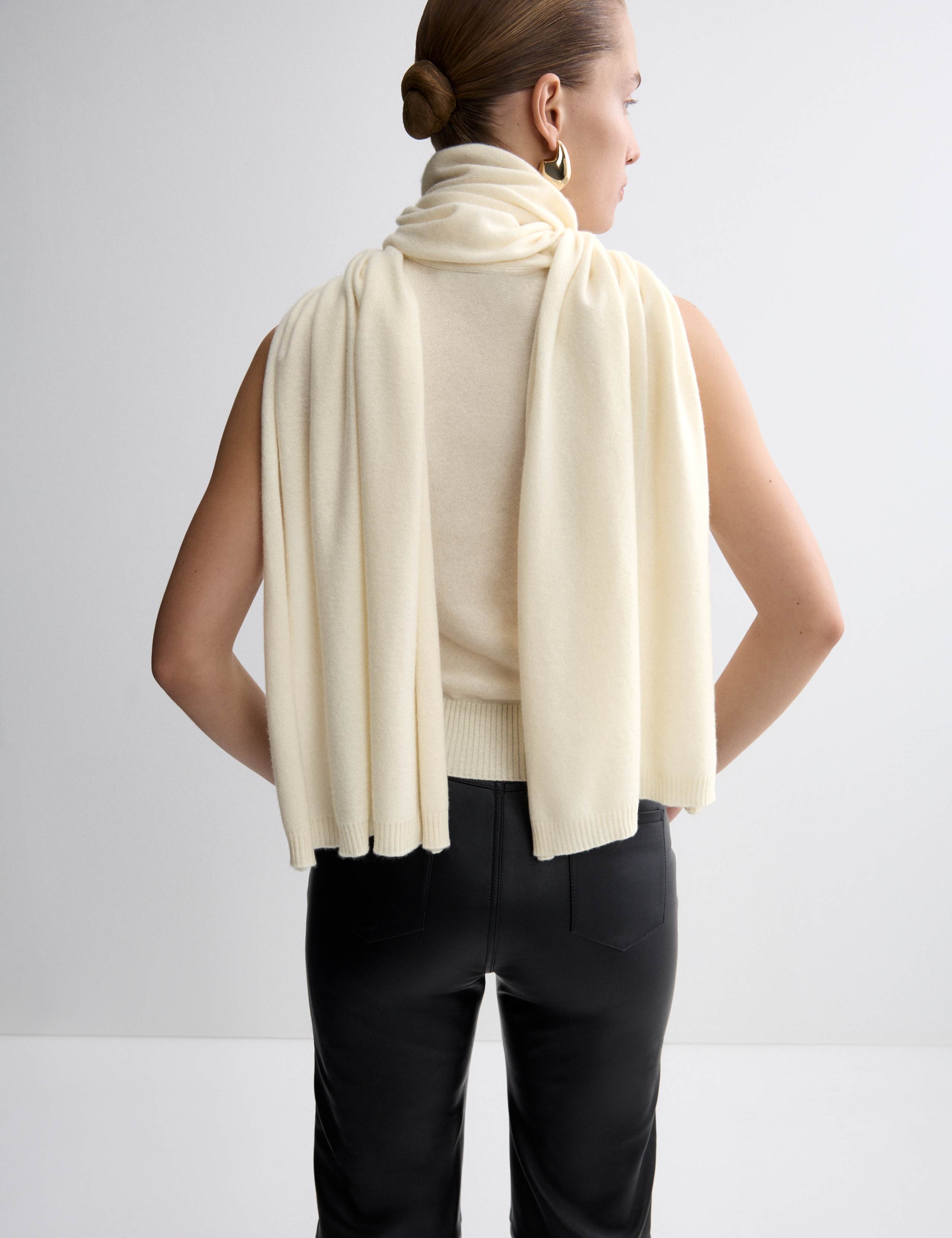 Pure Cashmere Scarf Neck Knitted Top 5 of 6