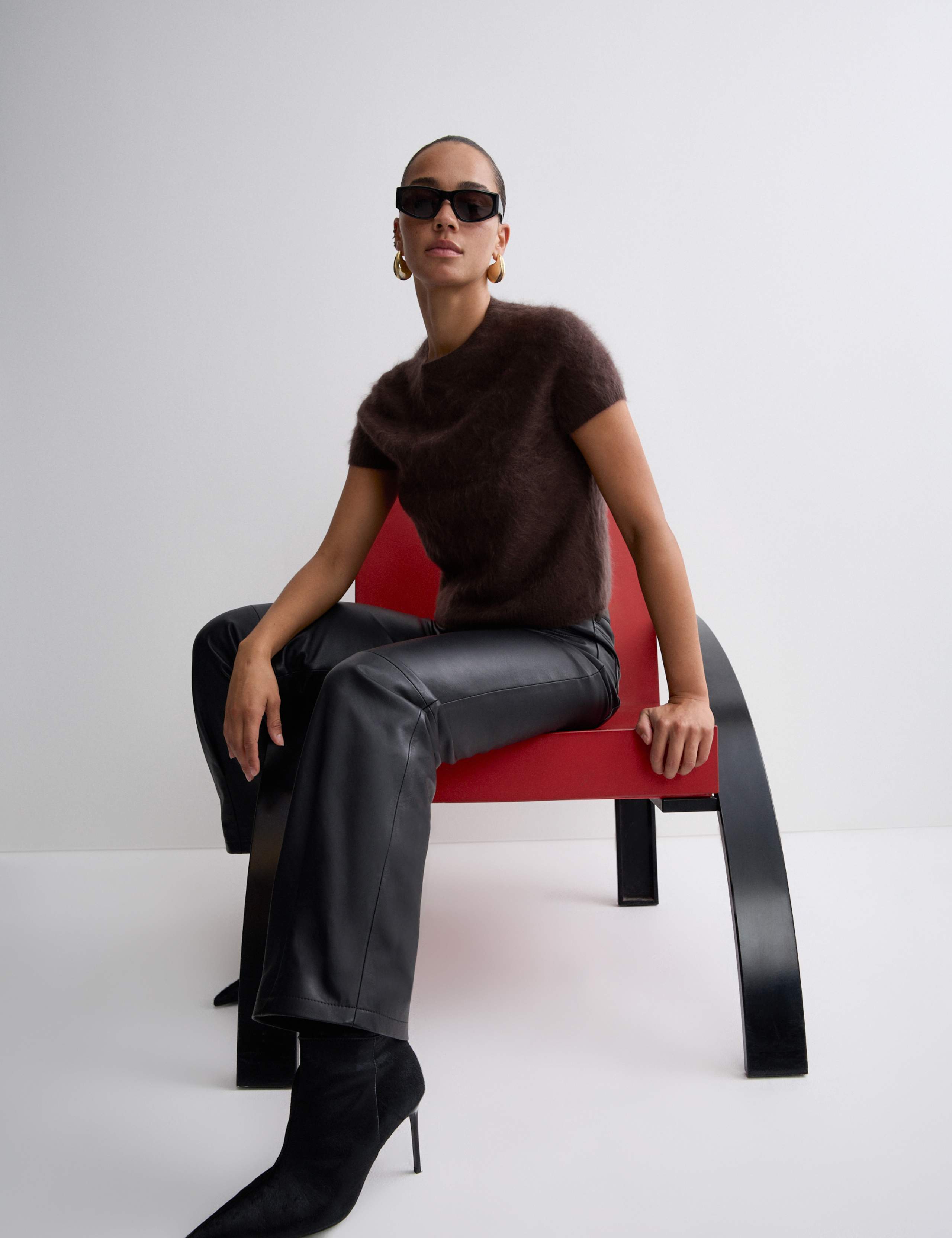 Brushed Pure Cashmere Cropped Knitted Top 3 of 7