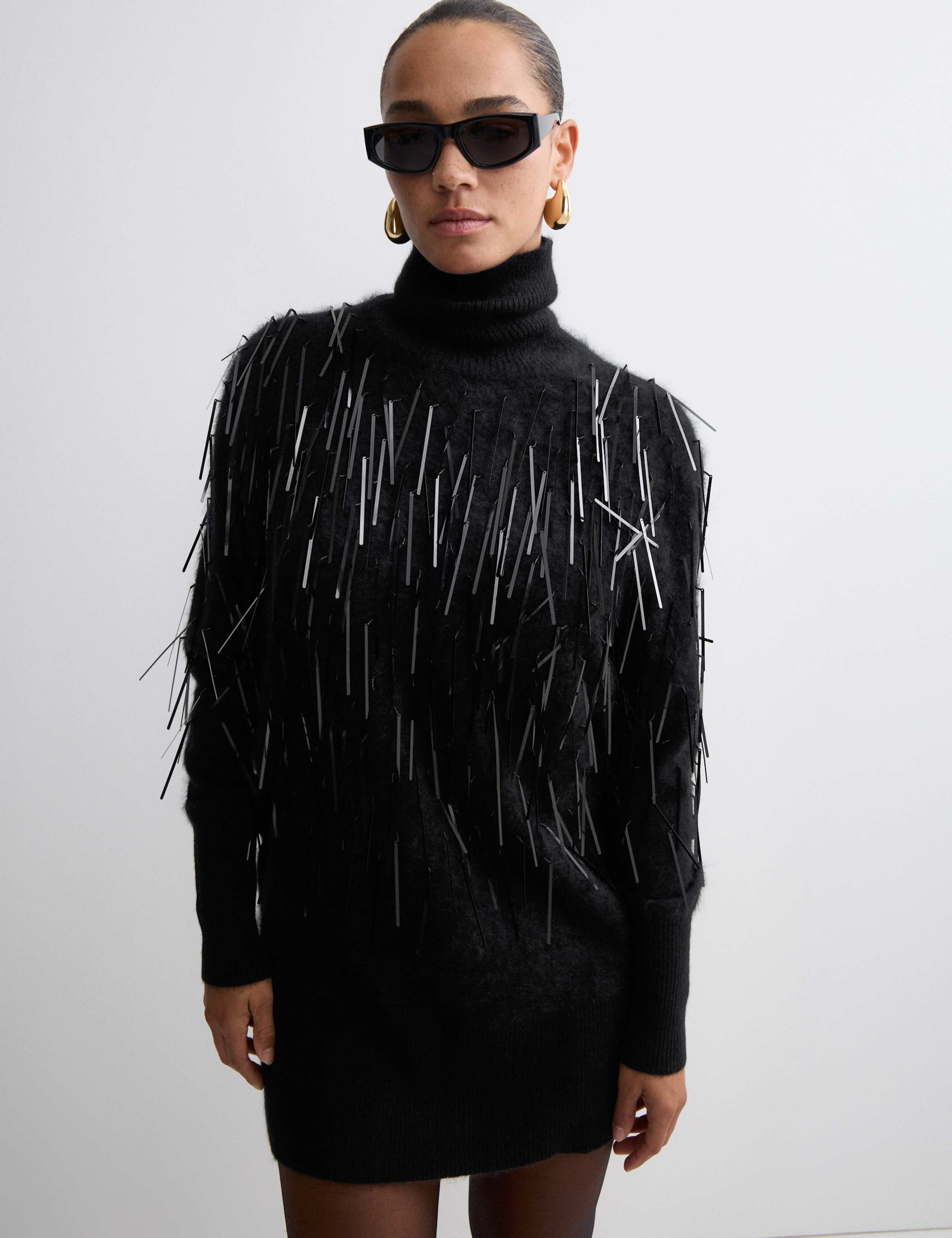 Pure Cashmere Embellished Mini Jumper Dress 1 of 8