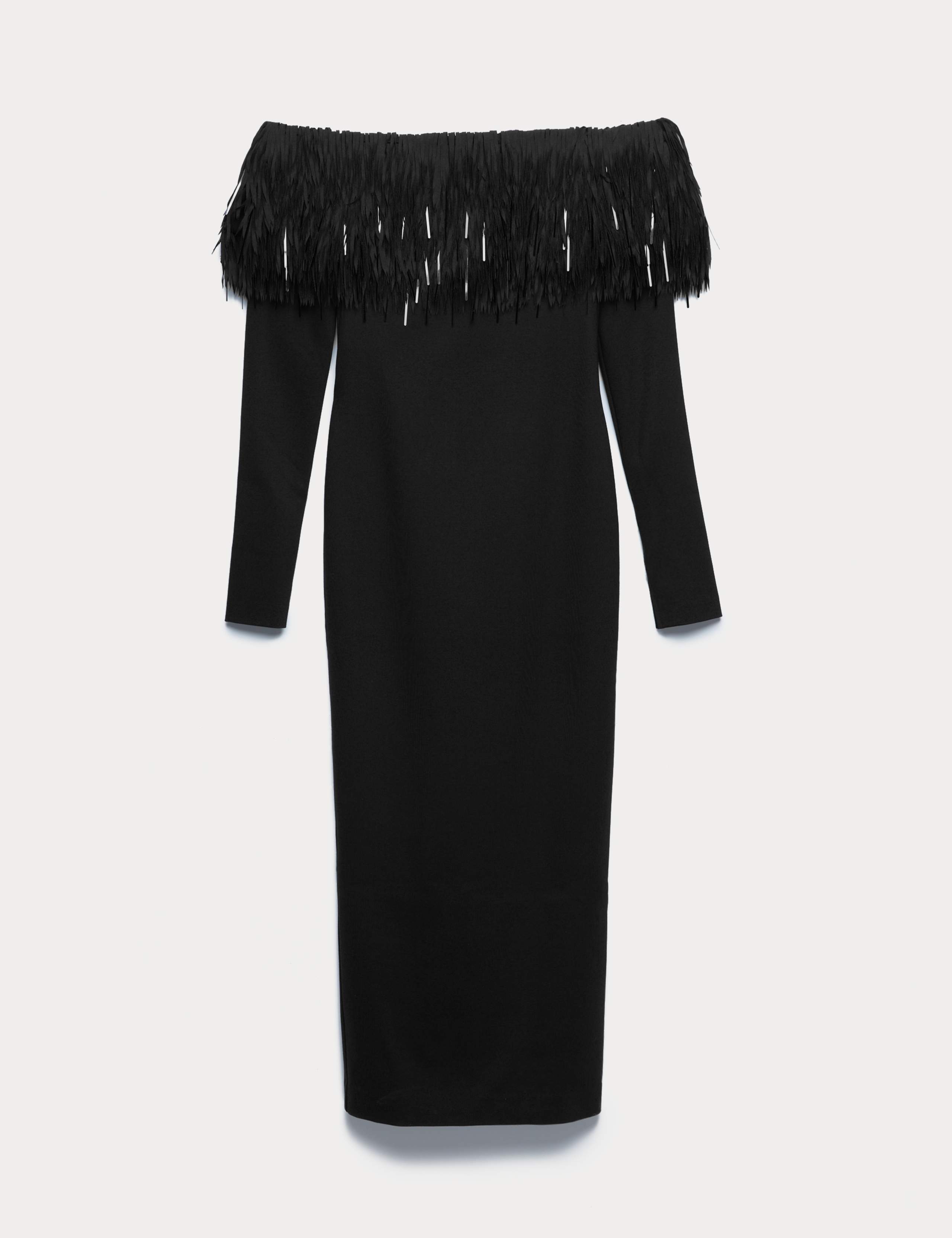 Bardot Feather Fringed Midi Bodycon Dress 2 of 8