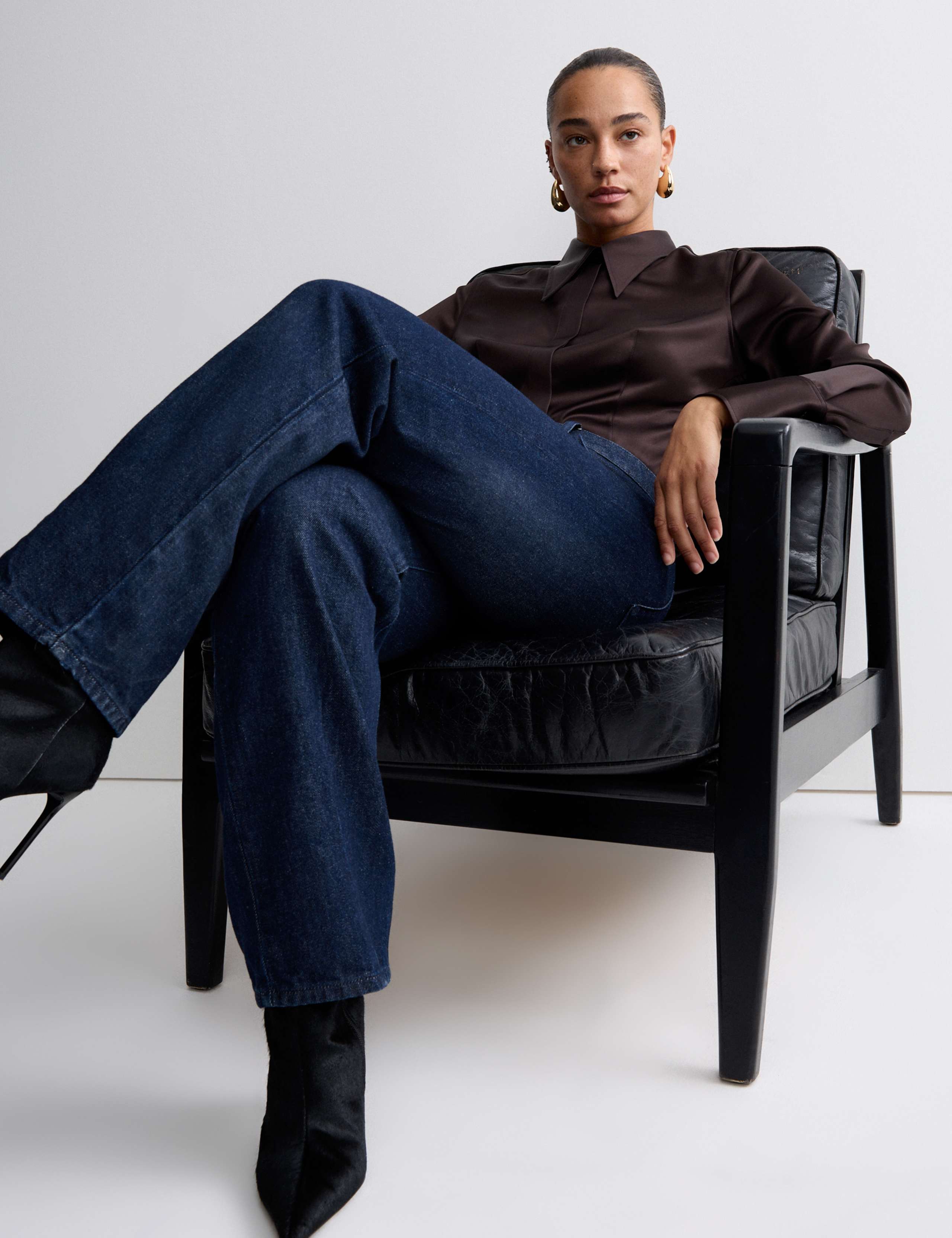 Pure Cotton High Waisted Wide Leg Jeans 1 of 8