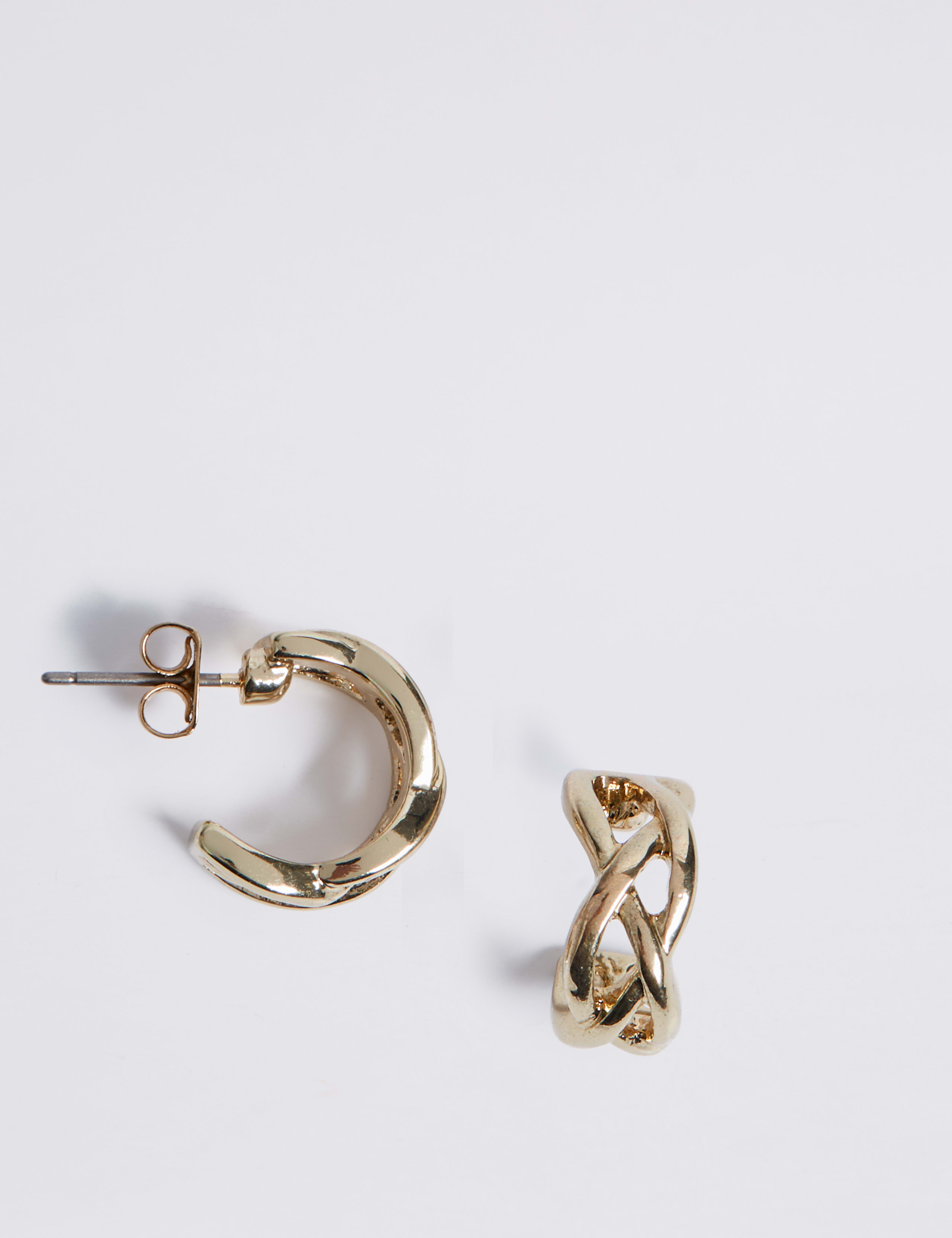 Gold Plated Criss-Cross Hoop Earrings 2 of 3