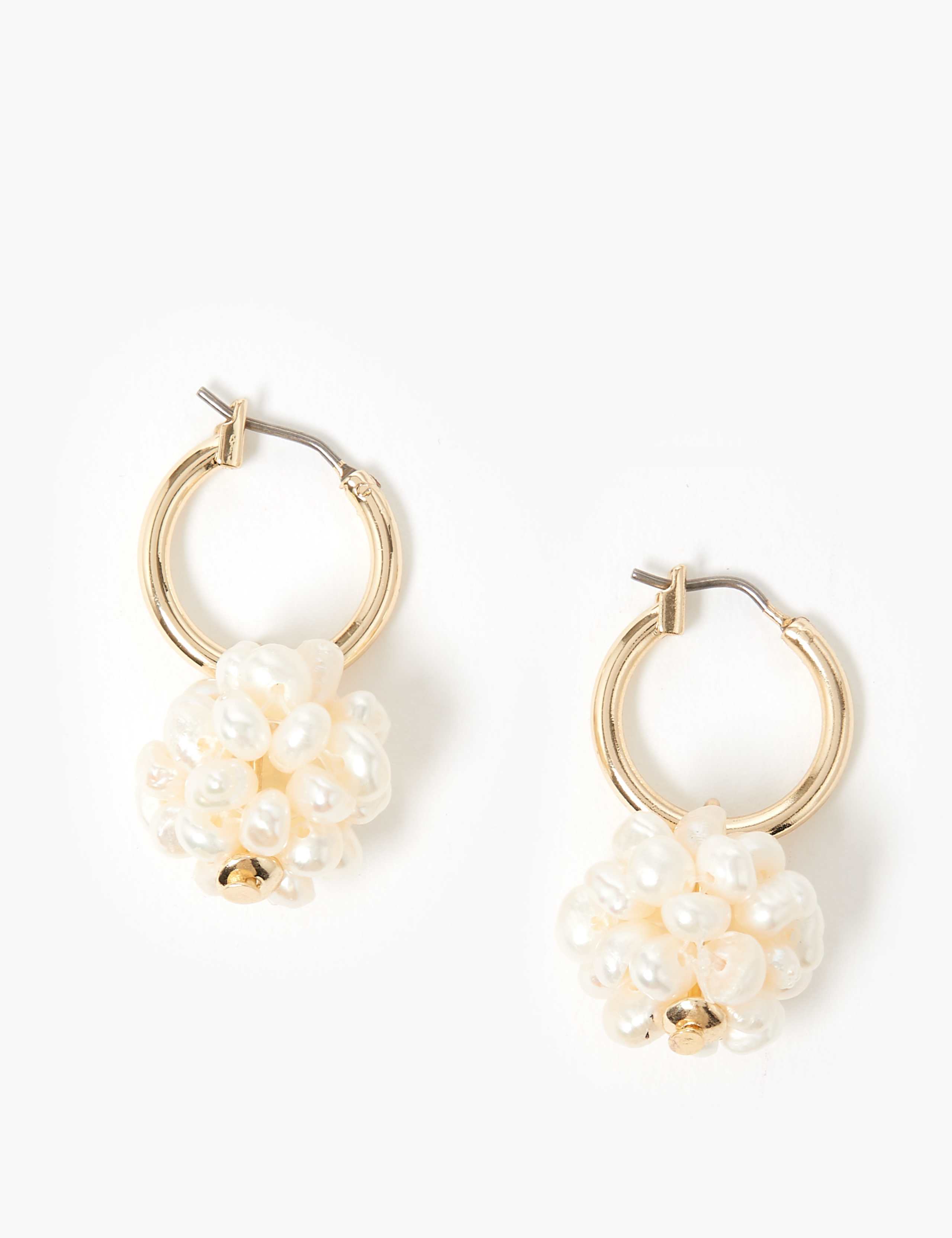 Freshwater Pearl Cluster Hoop Earrings 1 of 1