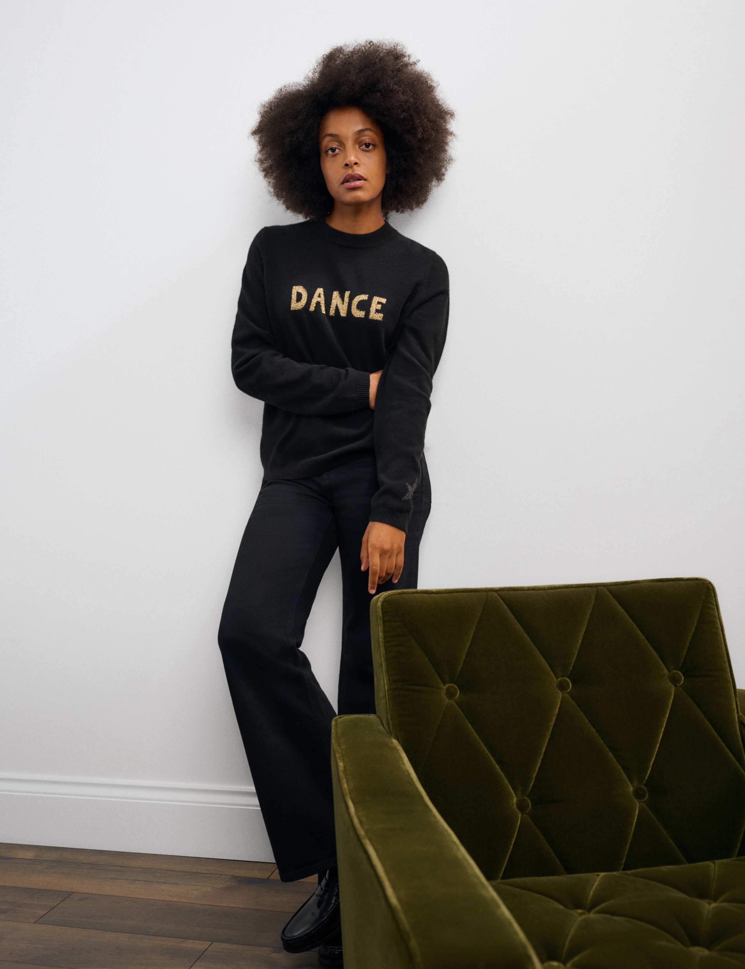 Pure Cashmere Dance Slogan Jumper 3 of 5