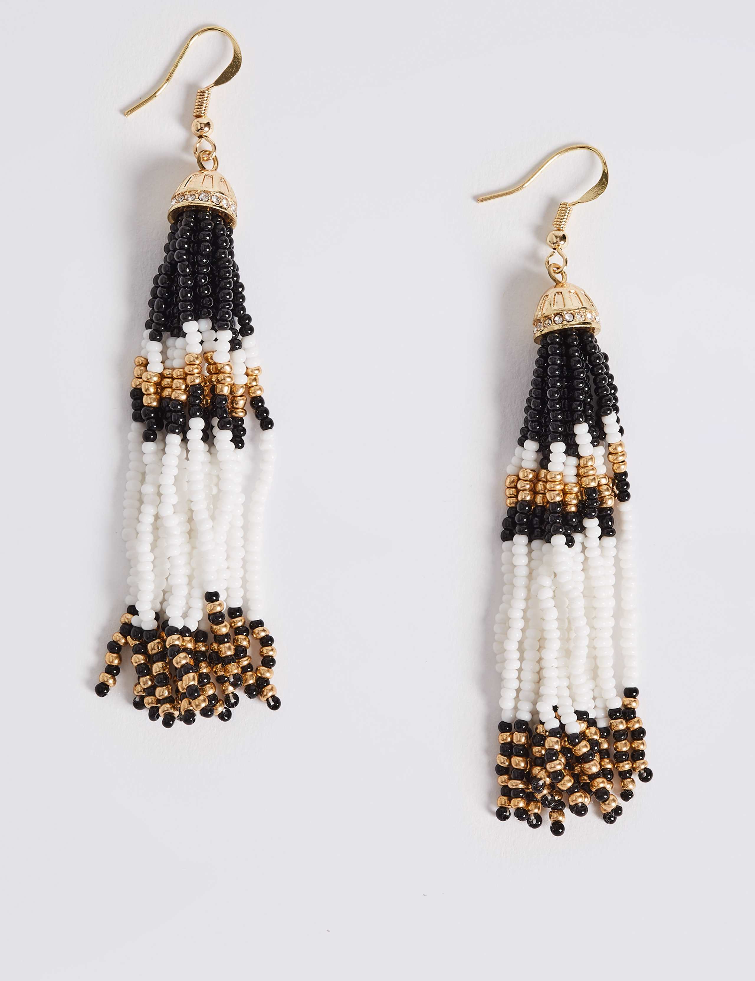 Tassel Bead Drop Earrings 1 of 3