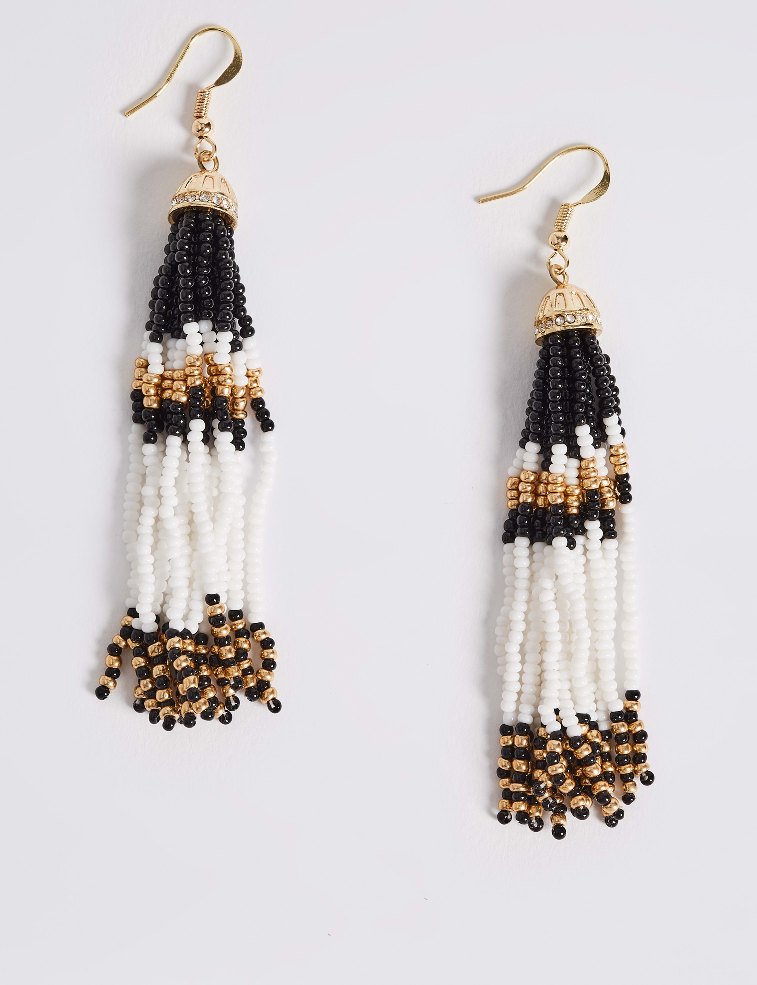 Tassel Bead Drop Earrings 2 of 3