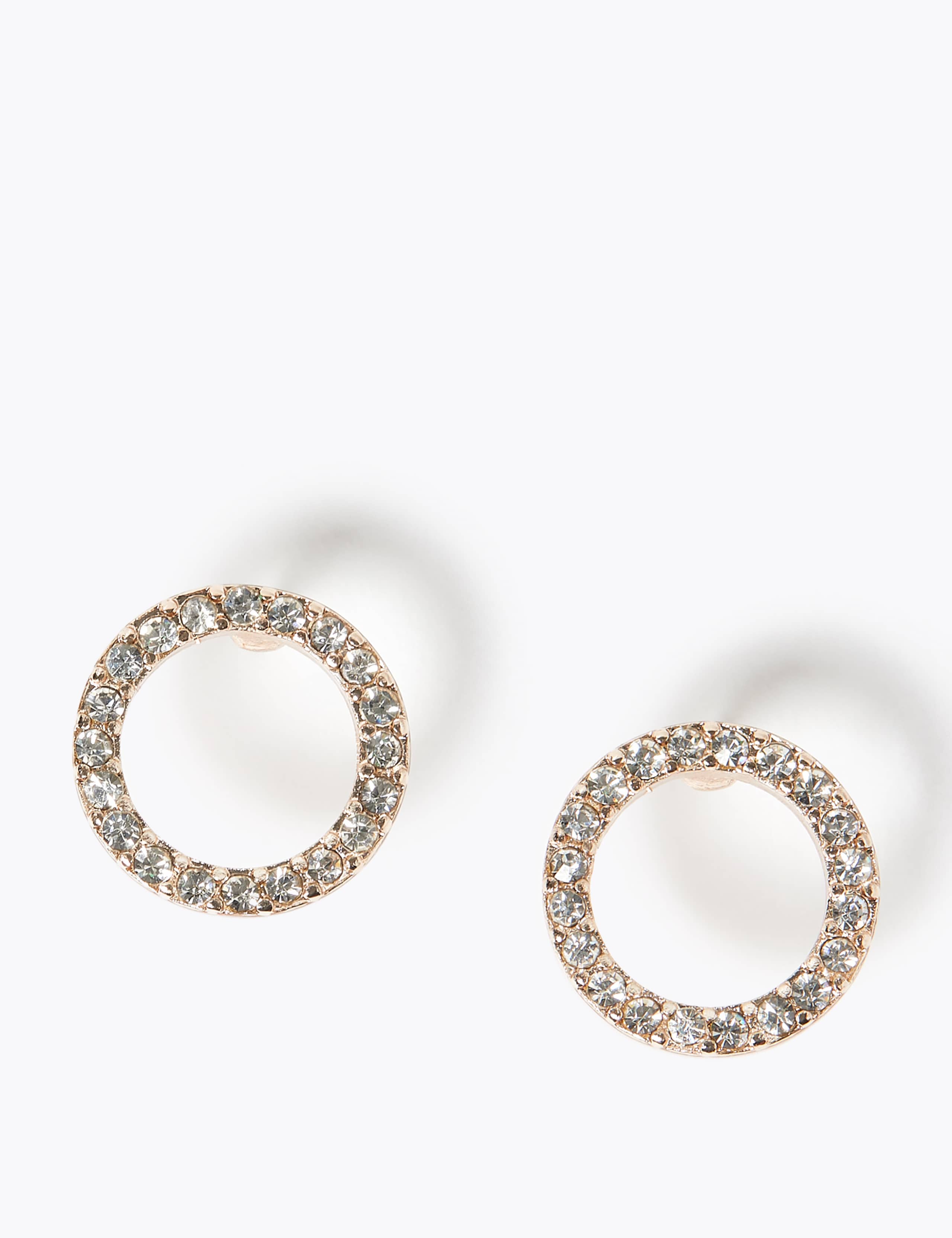 Circle Pave Stud Earings 1 of 1