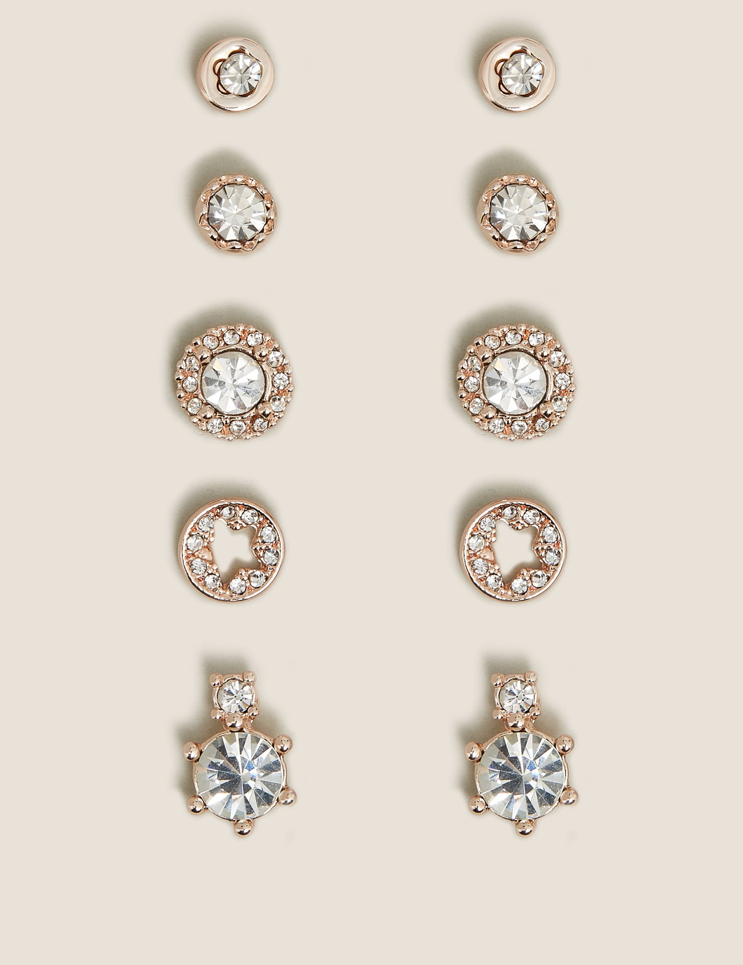 5 Pack Sparkle Stud Earrings 1 of 1