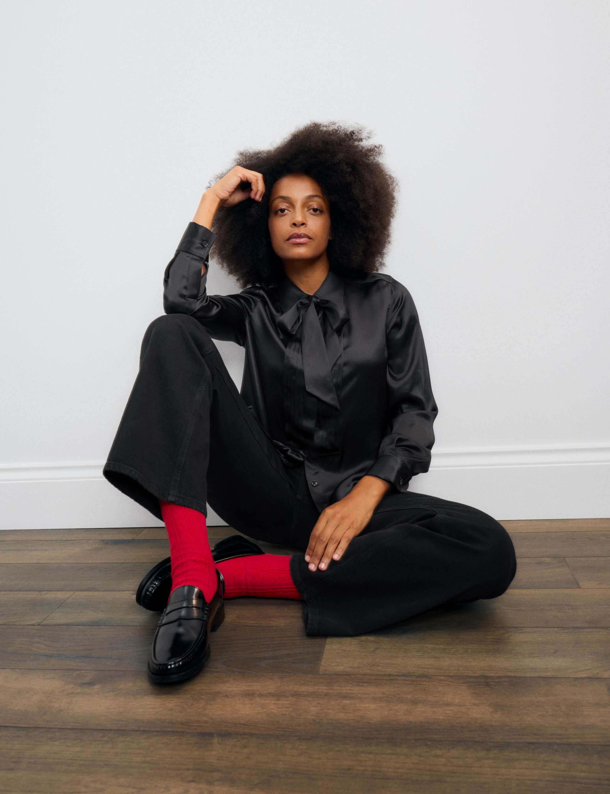 Pure Silk Pleat Detail Shirt 1 of 6